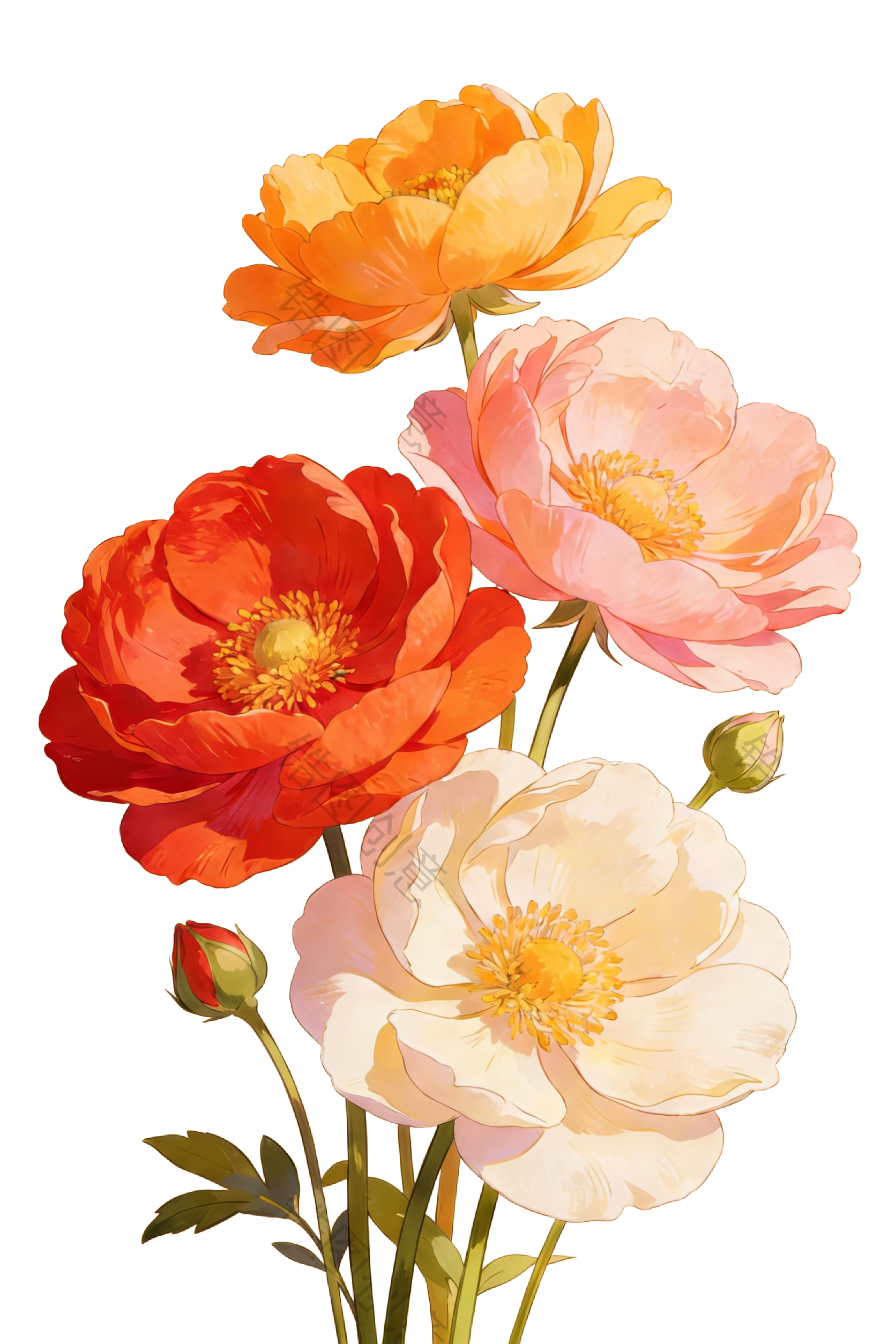 春天花卉插画元素