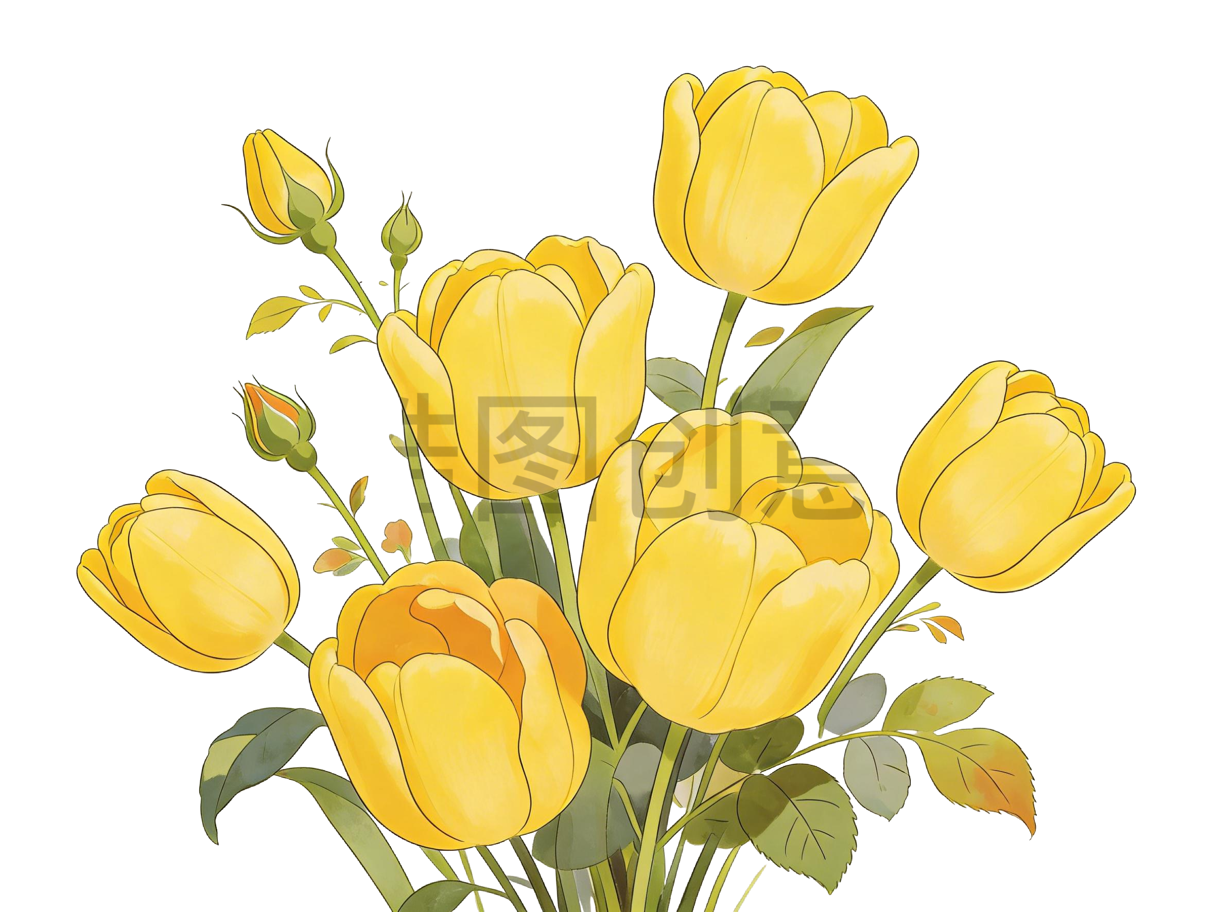 植物系列花卉插画元素