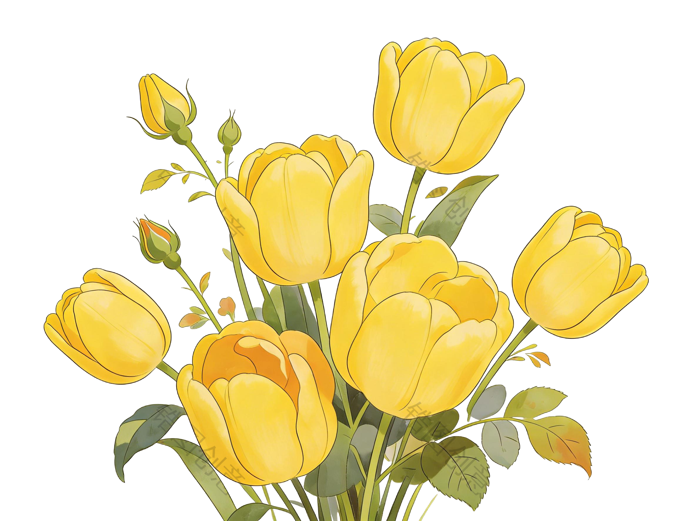 植物系列花卉插画元素