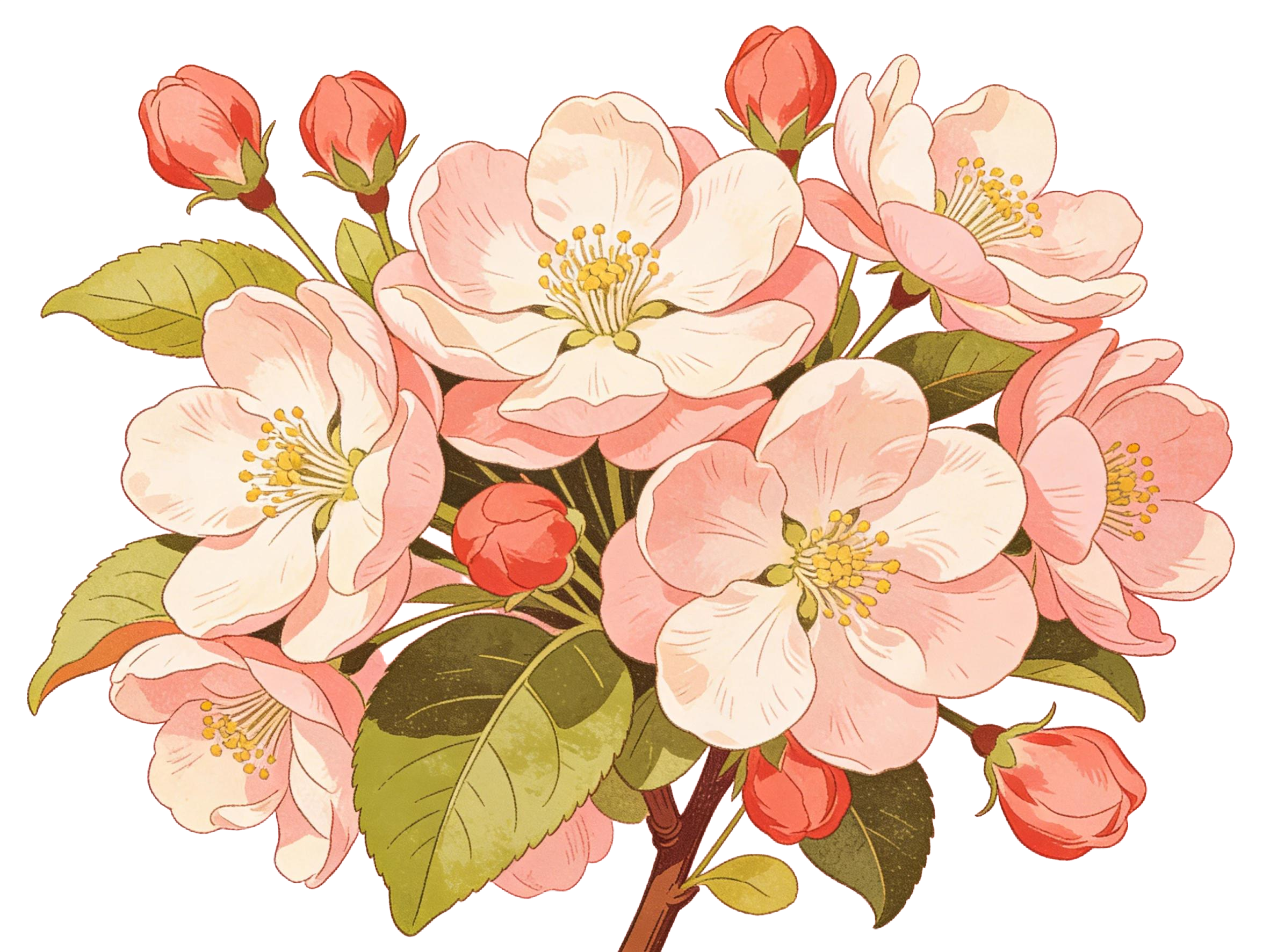 春天花卉插画元素