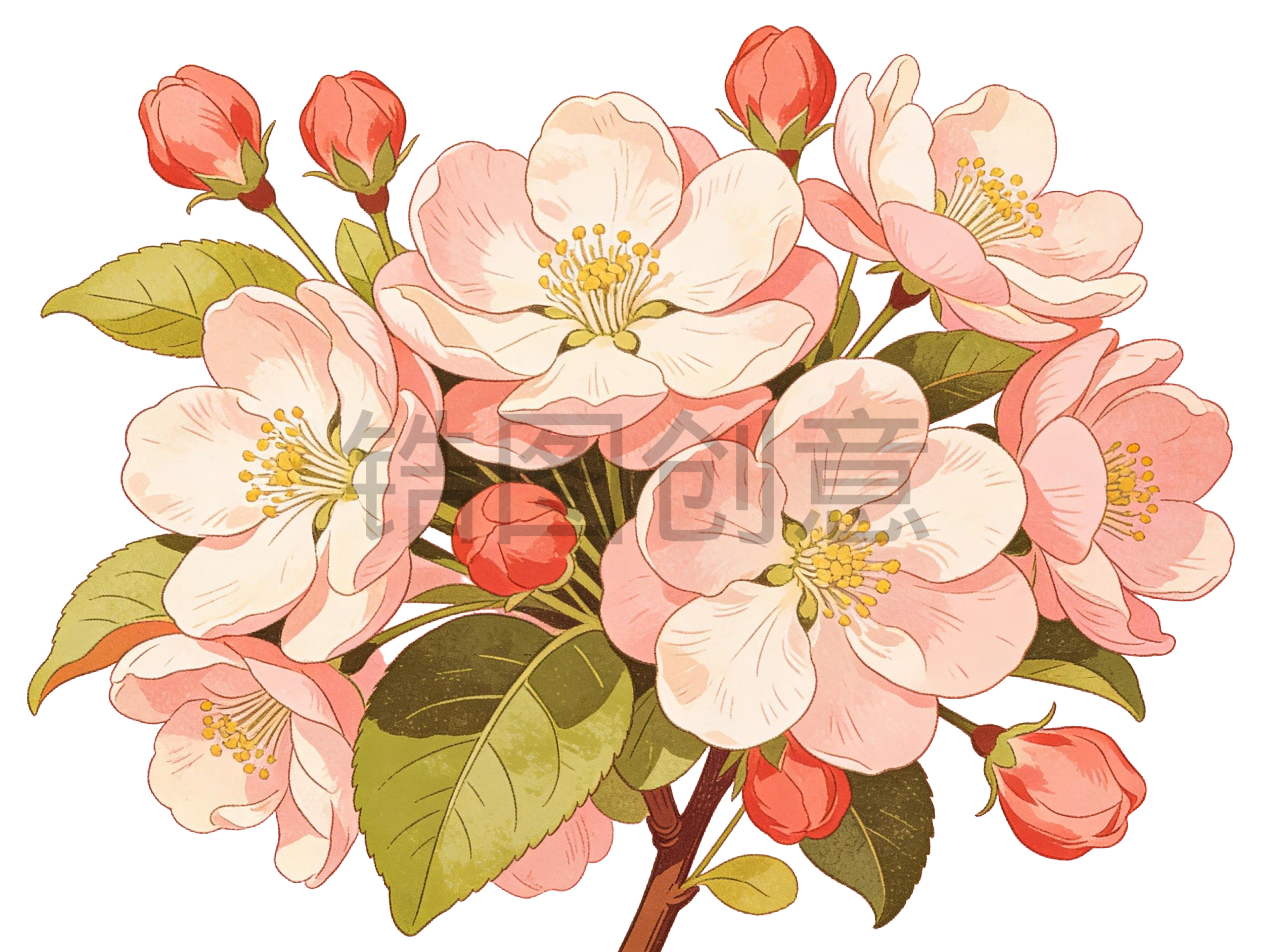 春天花卉插画元素