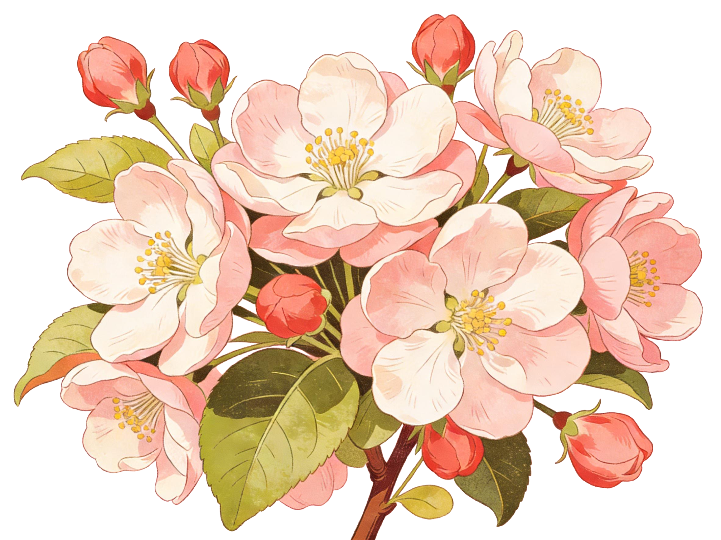 春天花卉插画元素