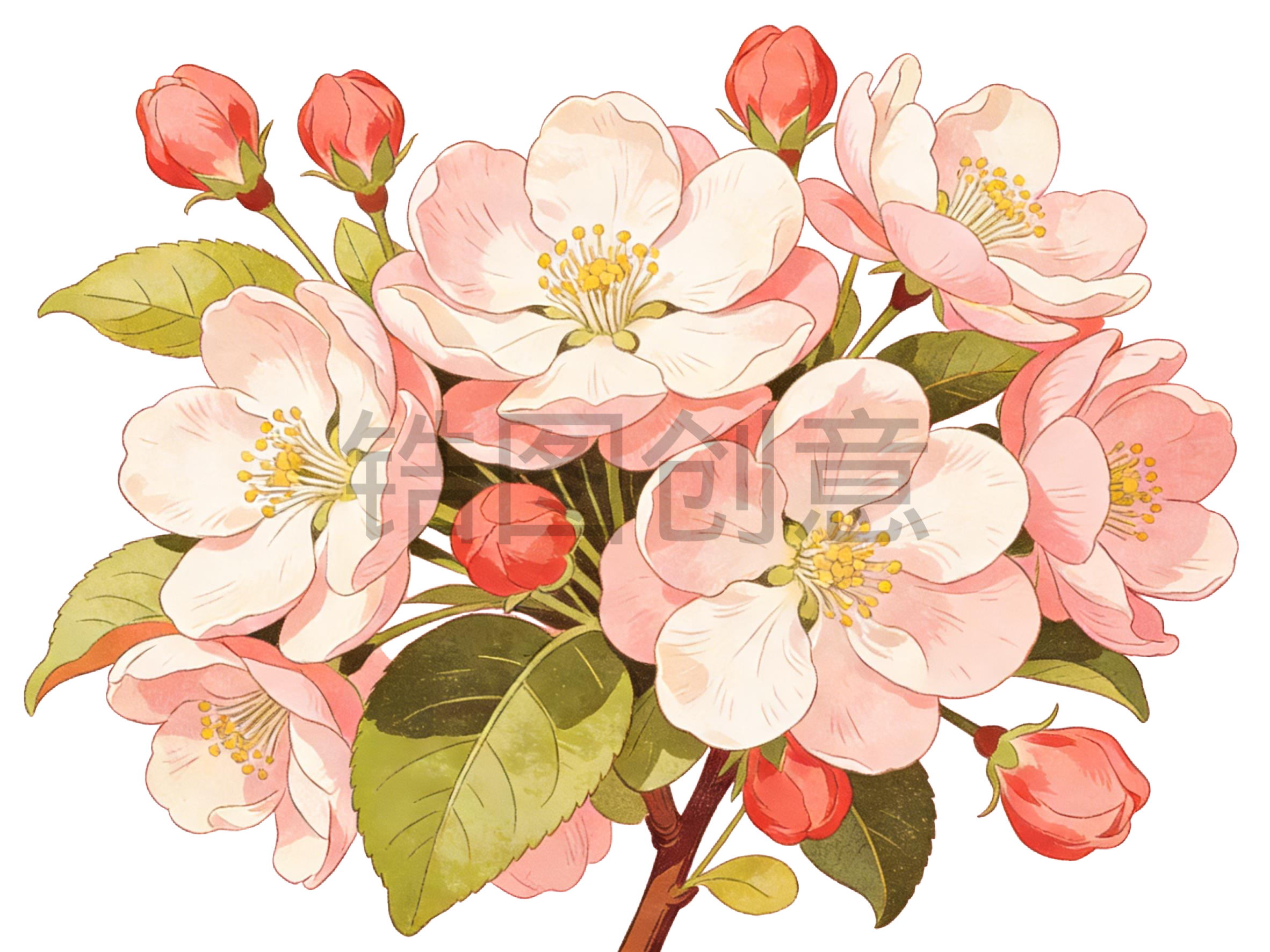 春天花卉插画元素