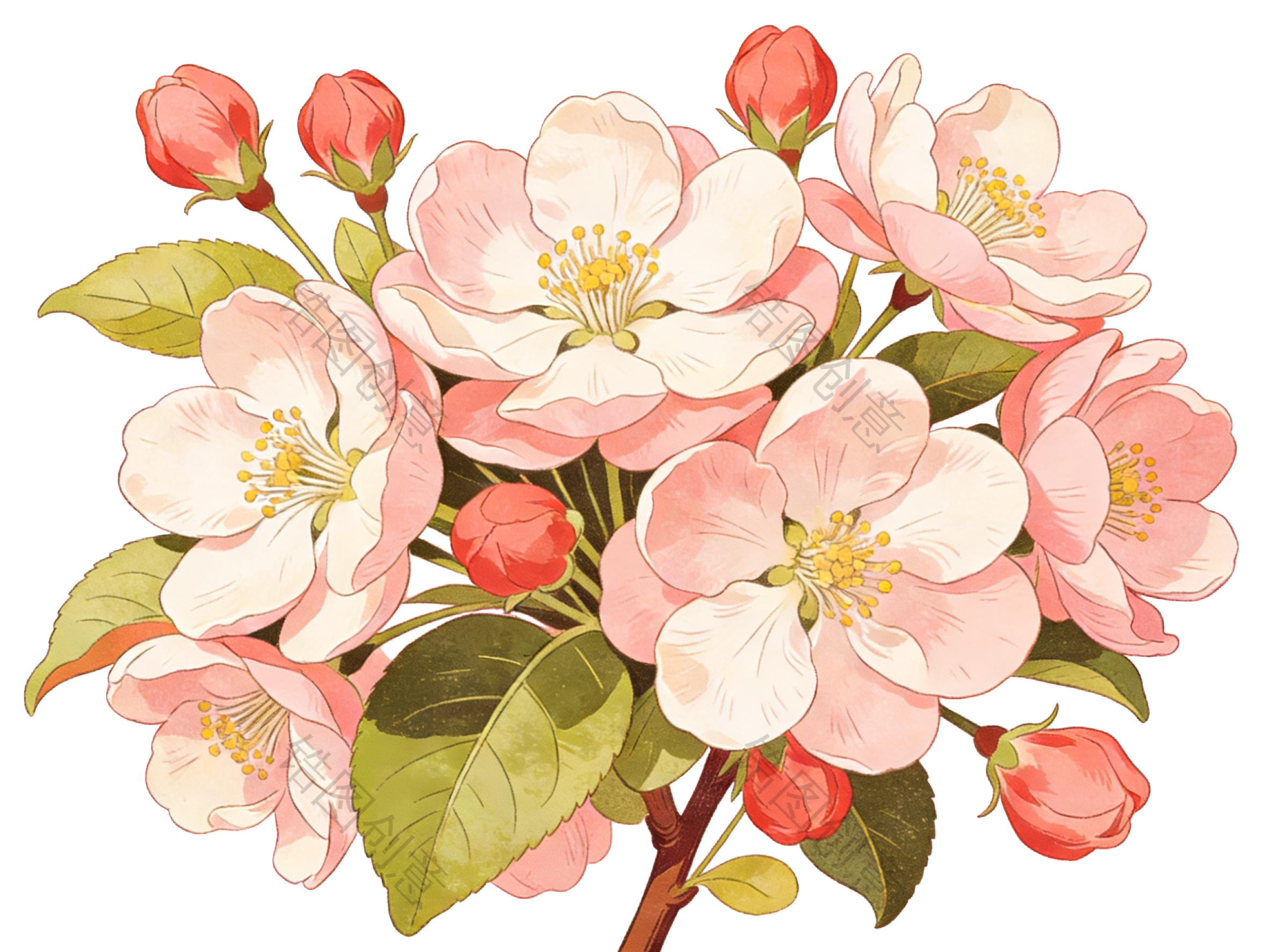 春天花卉插画元素