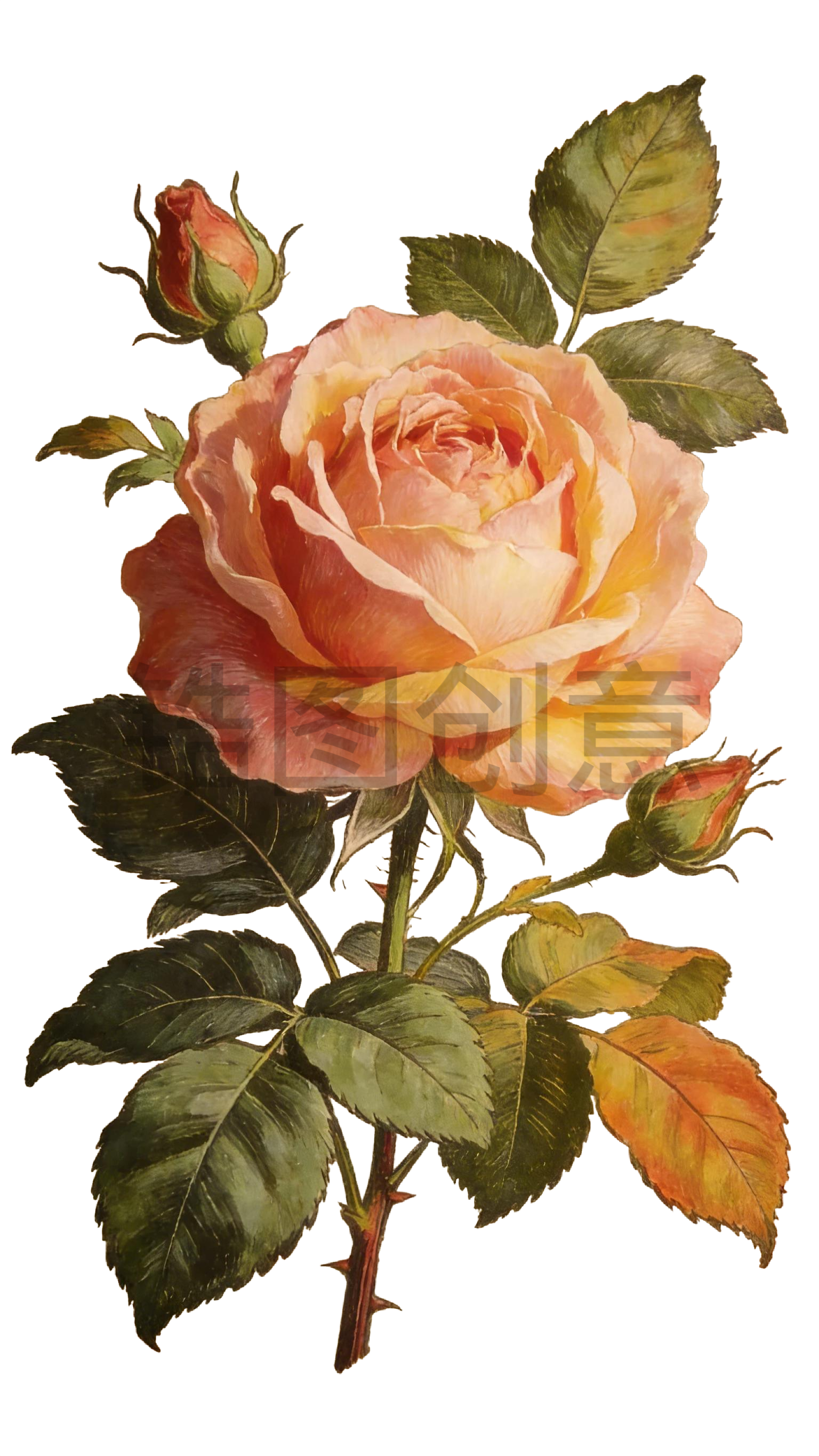 复古风玫瑰花元素