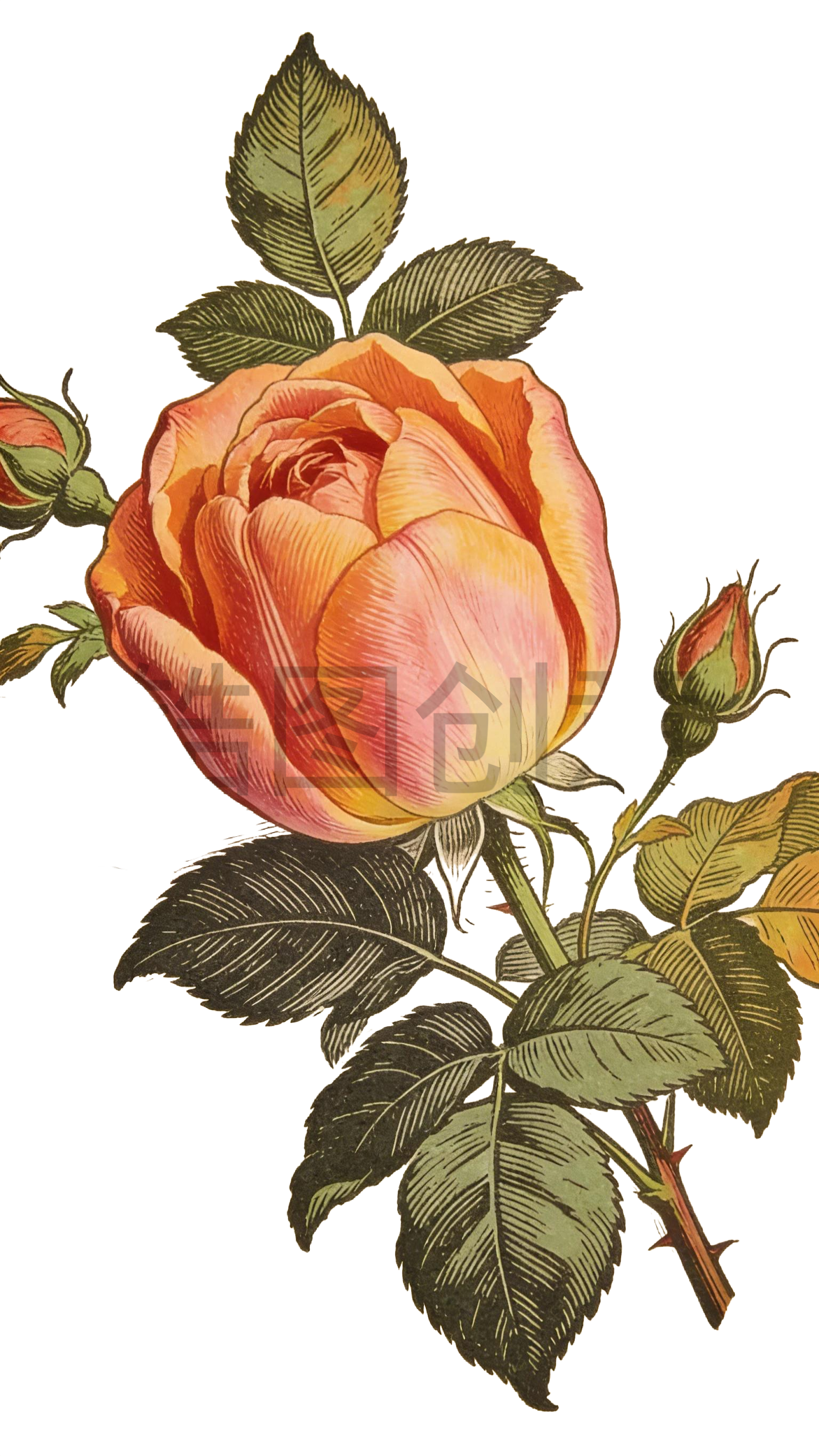 复古风玫瑰花元素