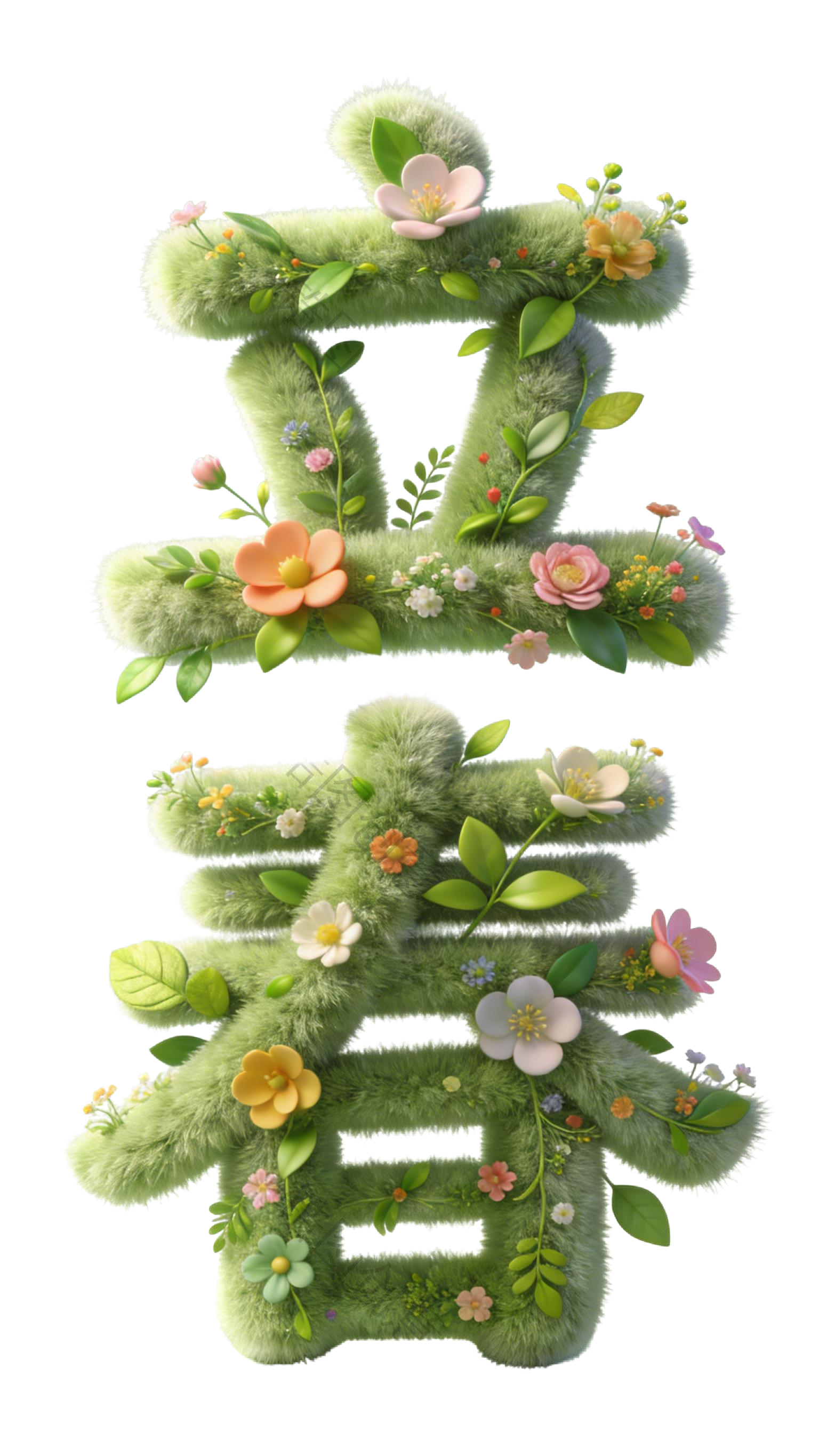 3D 立春插画文字