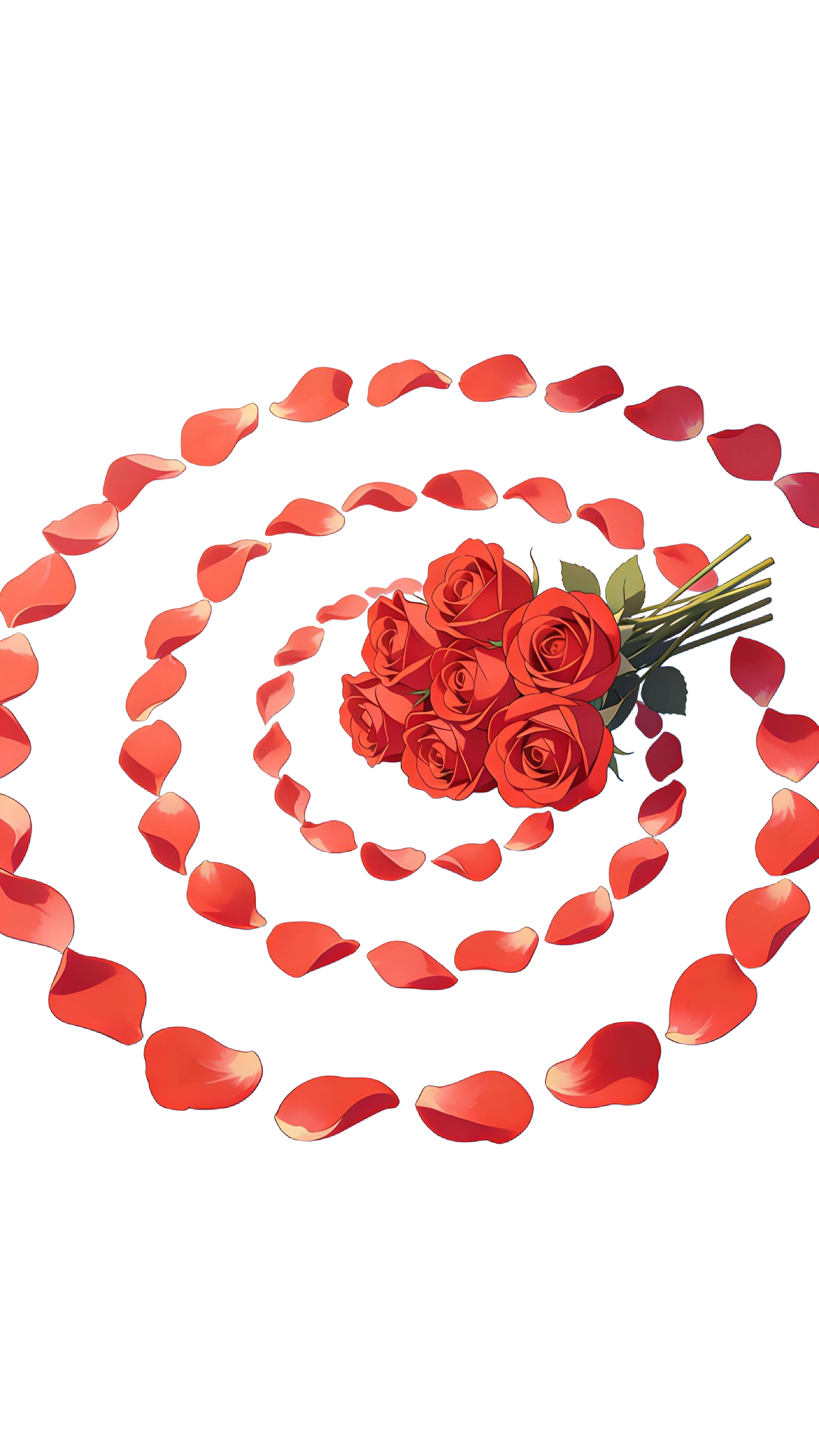 情人节玫瑰花瓣插画元素