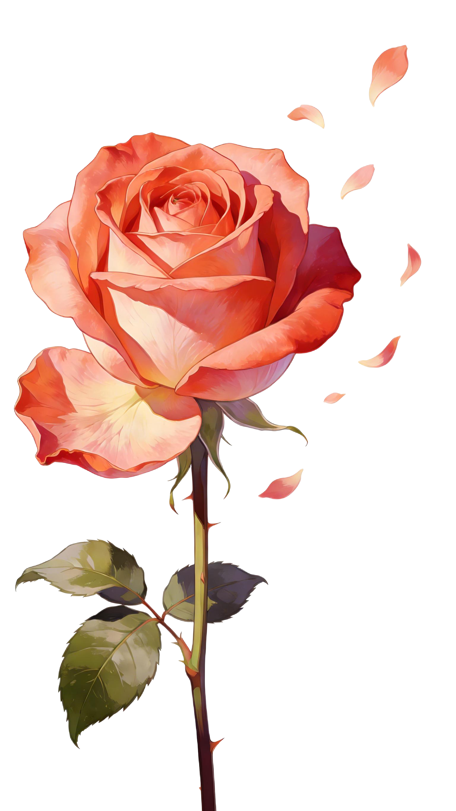 玫瑰花插画元素