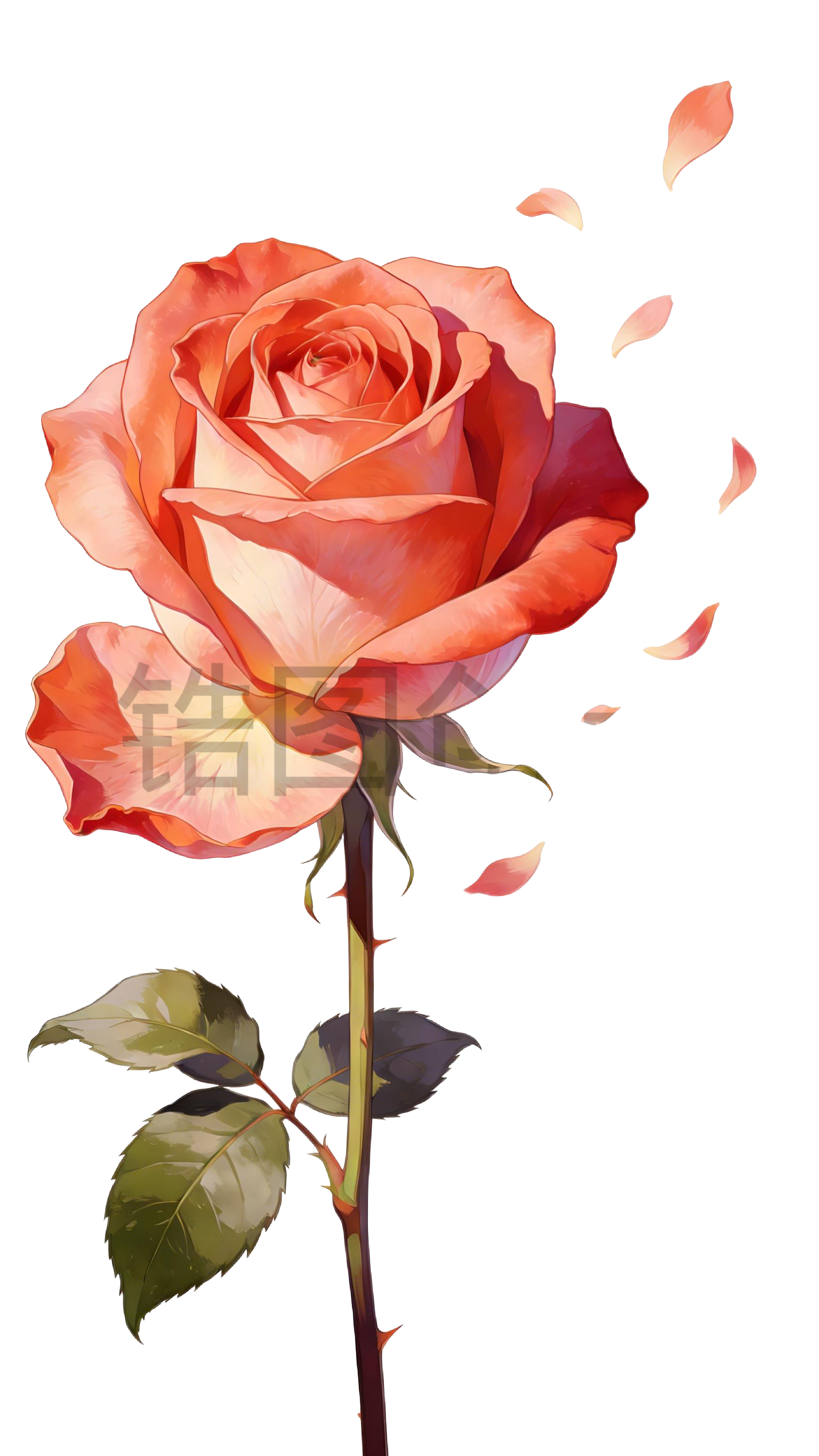 玫瑰花插画元素