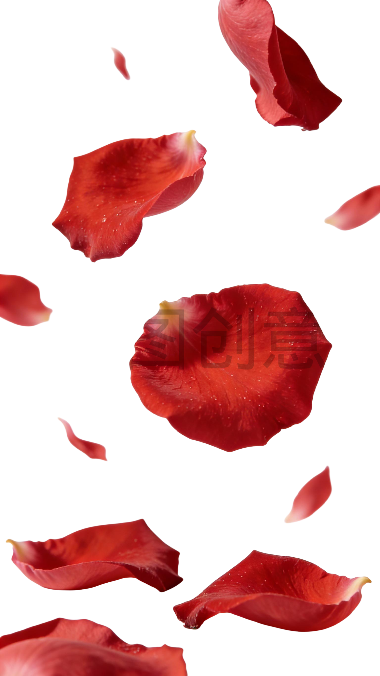 飘落的玫瑰花瓣元素