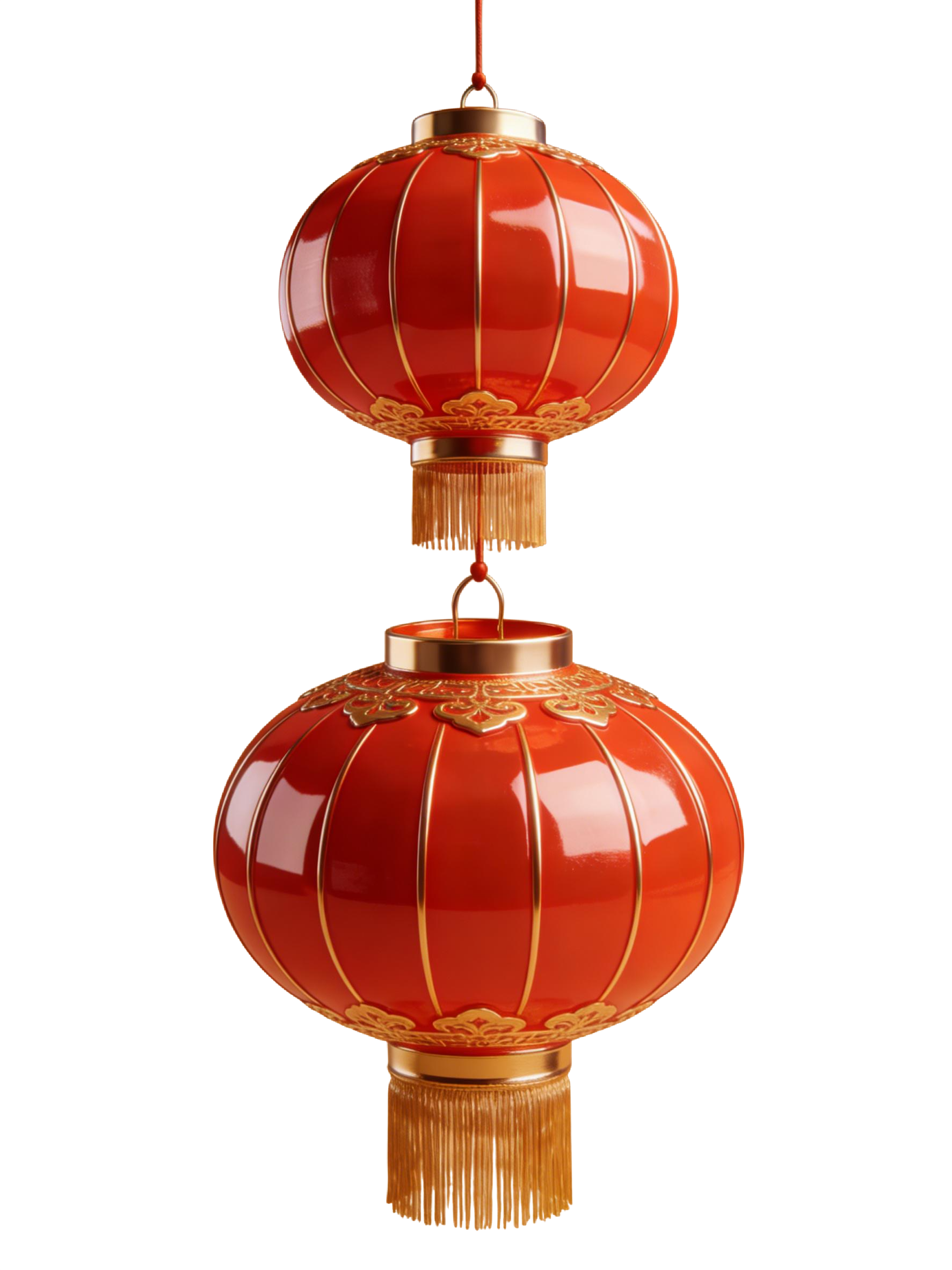 3d红色新年灯笼