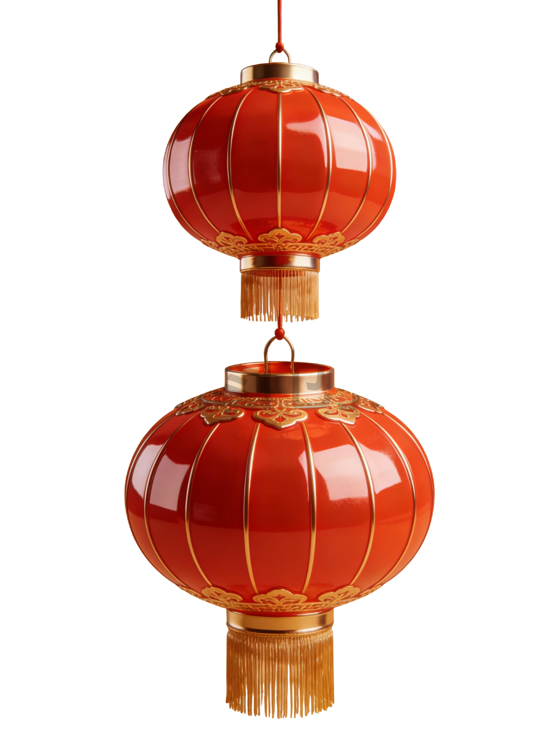 3d红色新年灯笼