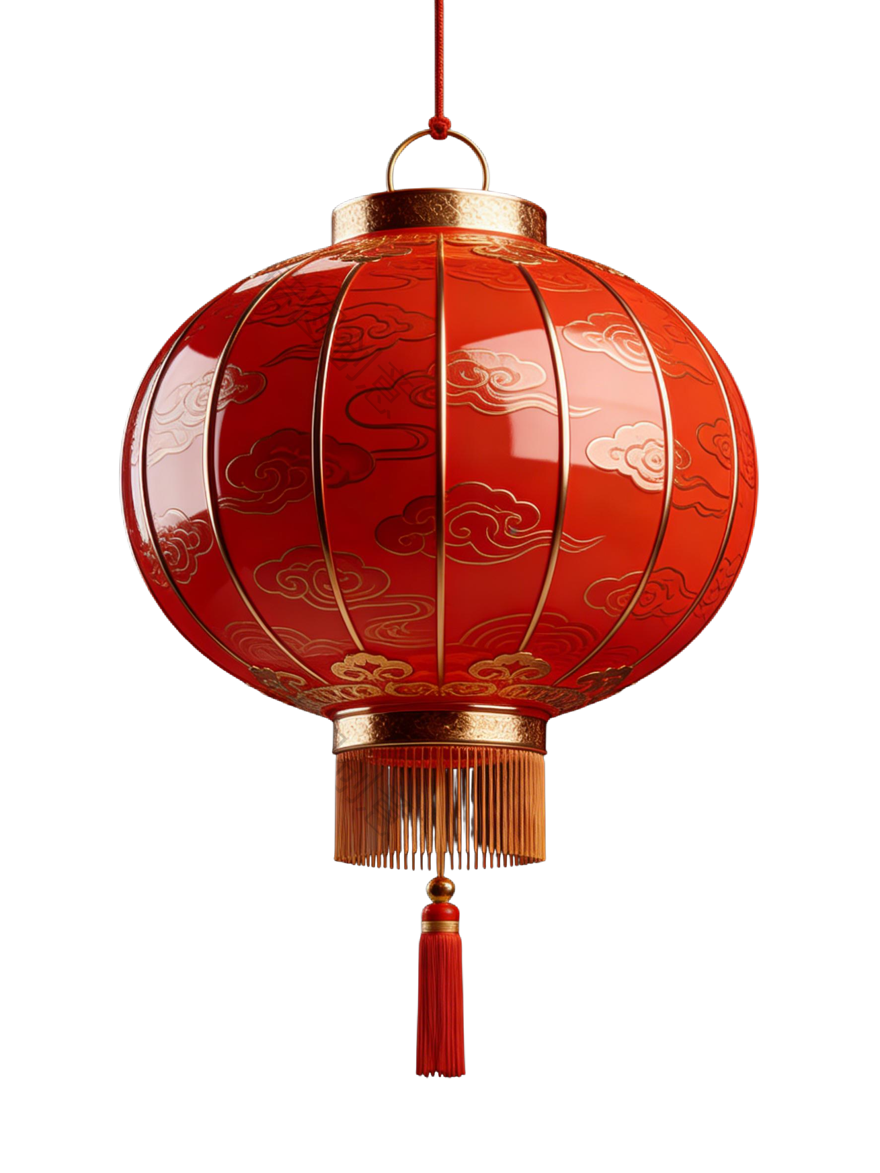 3d红色新年灯笼