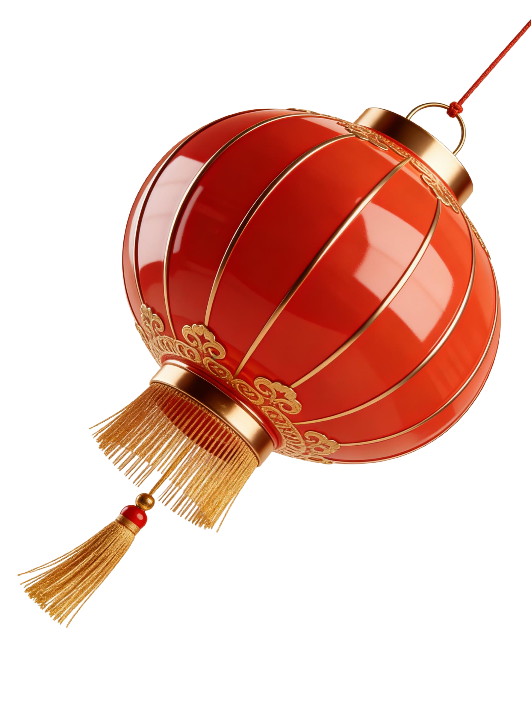 3d红色新年灯笼