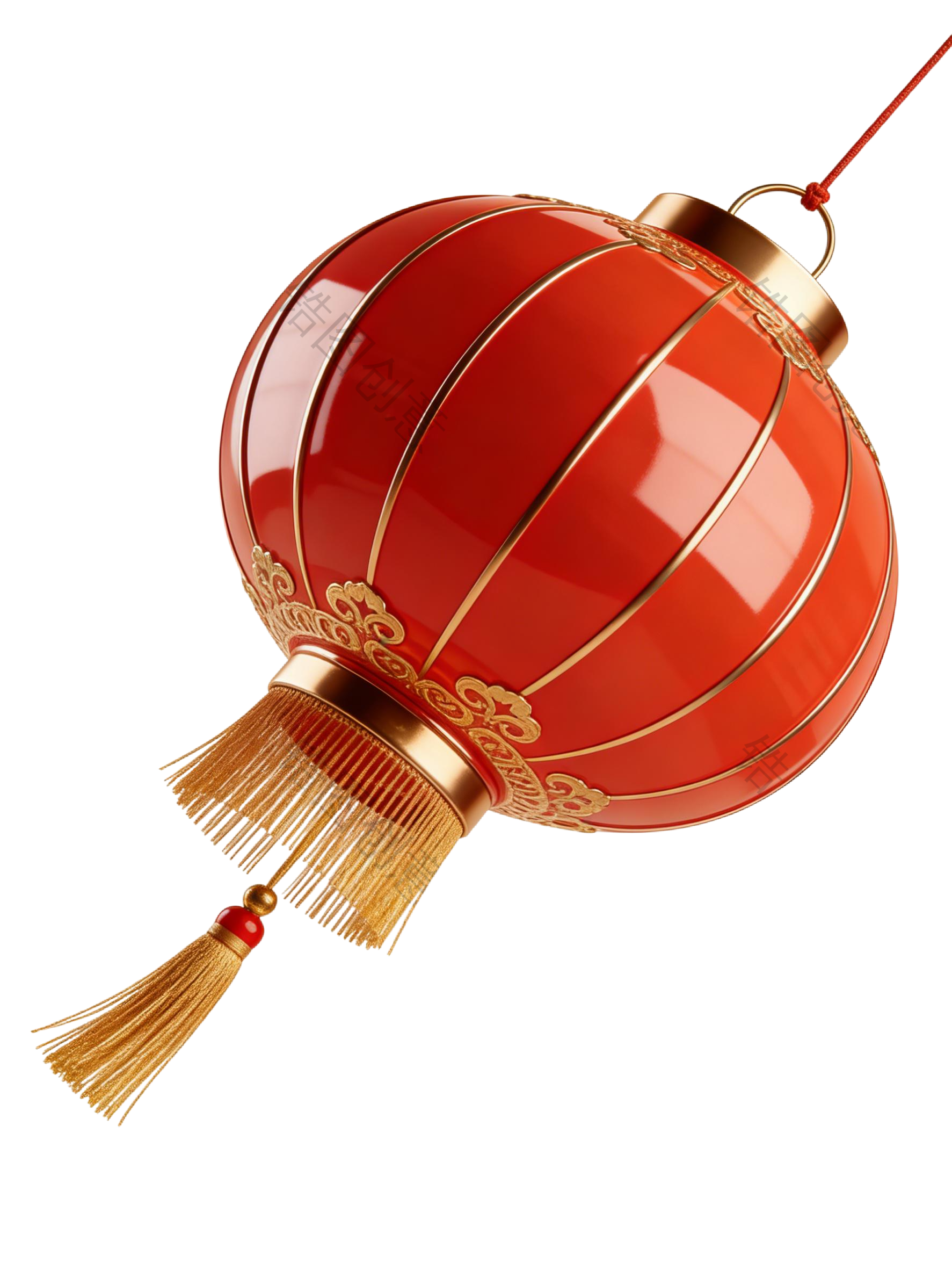 3d红色新年灯笼