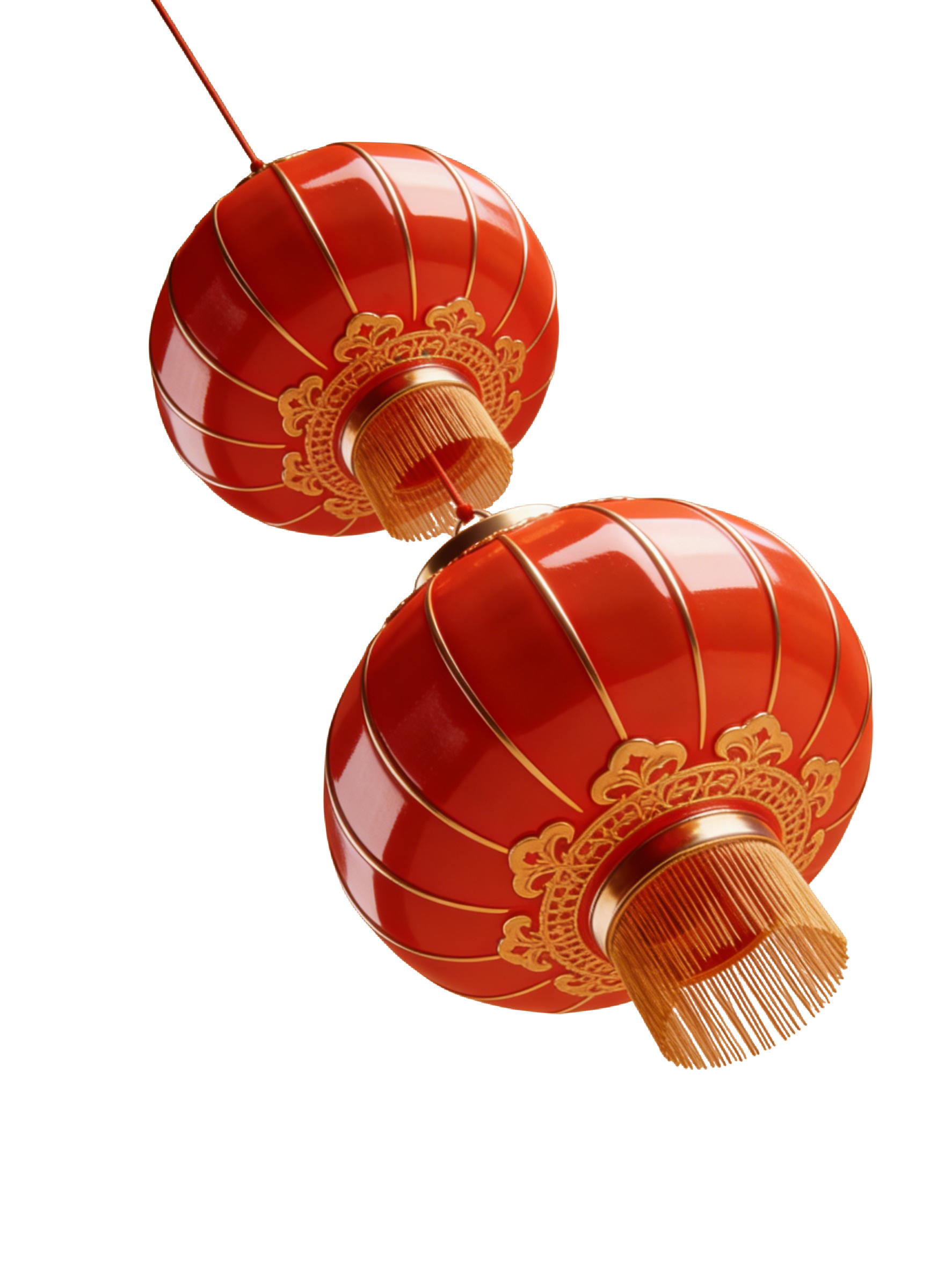 3d红色新年圆形灯笼