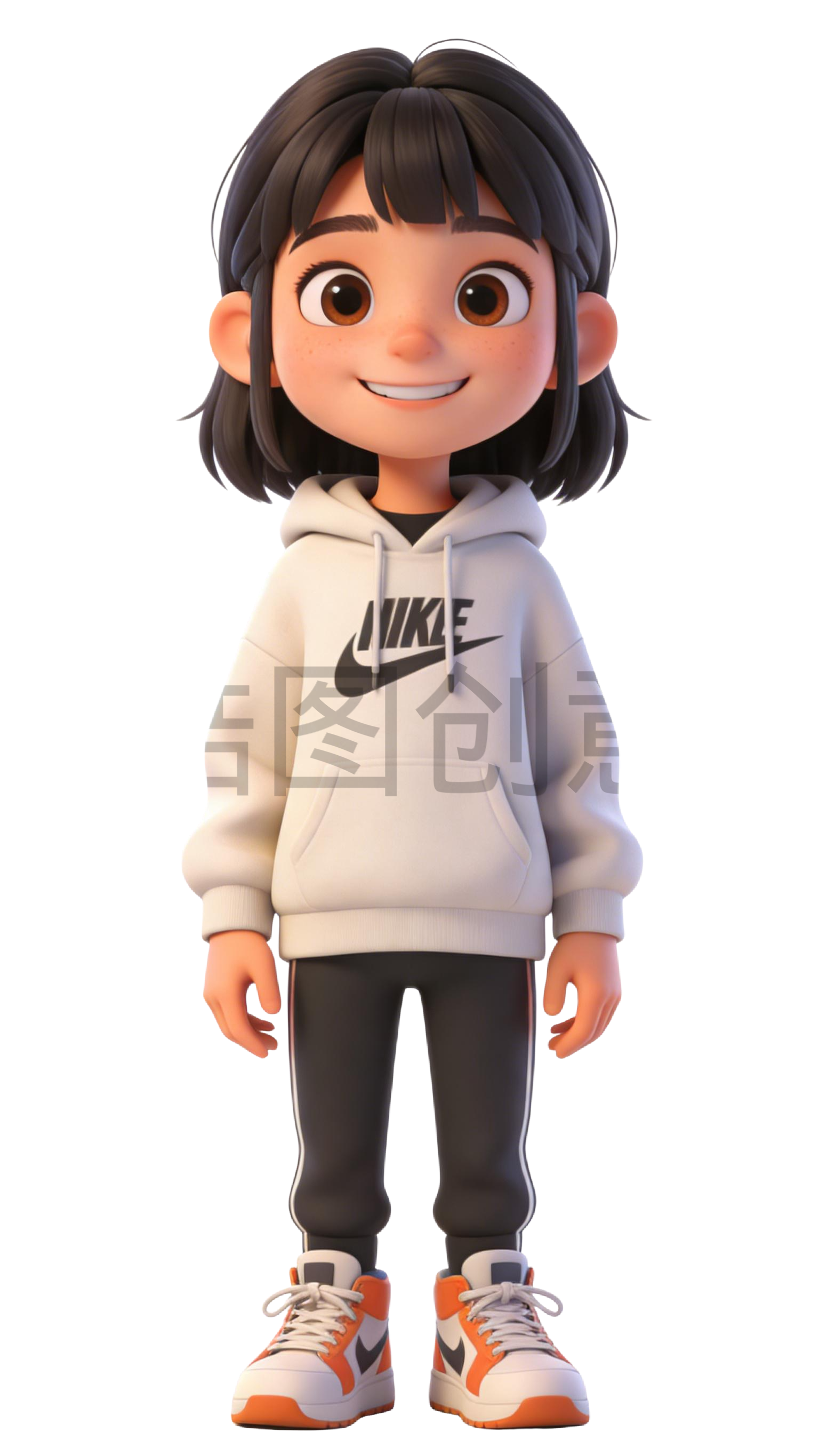 3D 卡通年轻女生人物系列元素