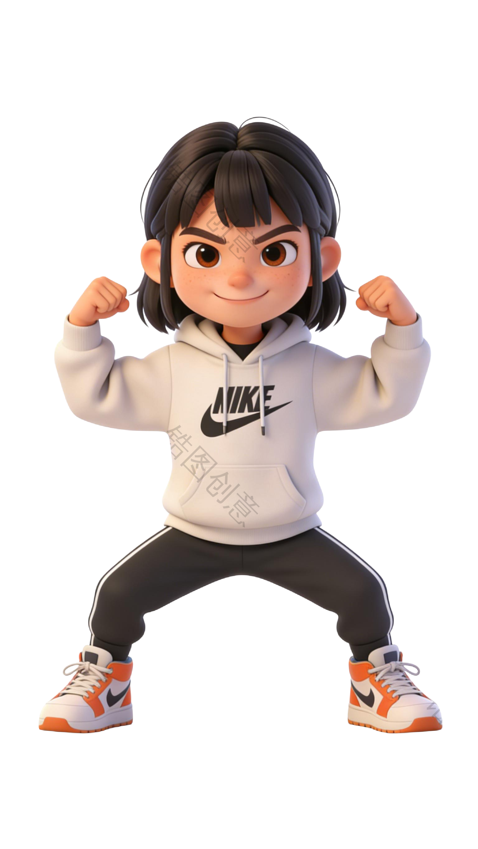 3D 卡通女生人物系列元素