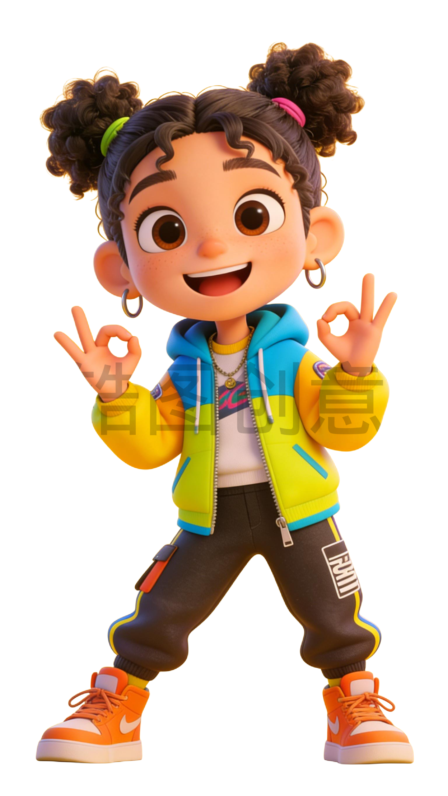 3D 卡通国外女生人物系列元素