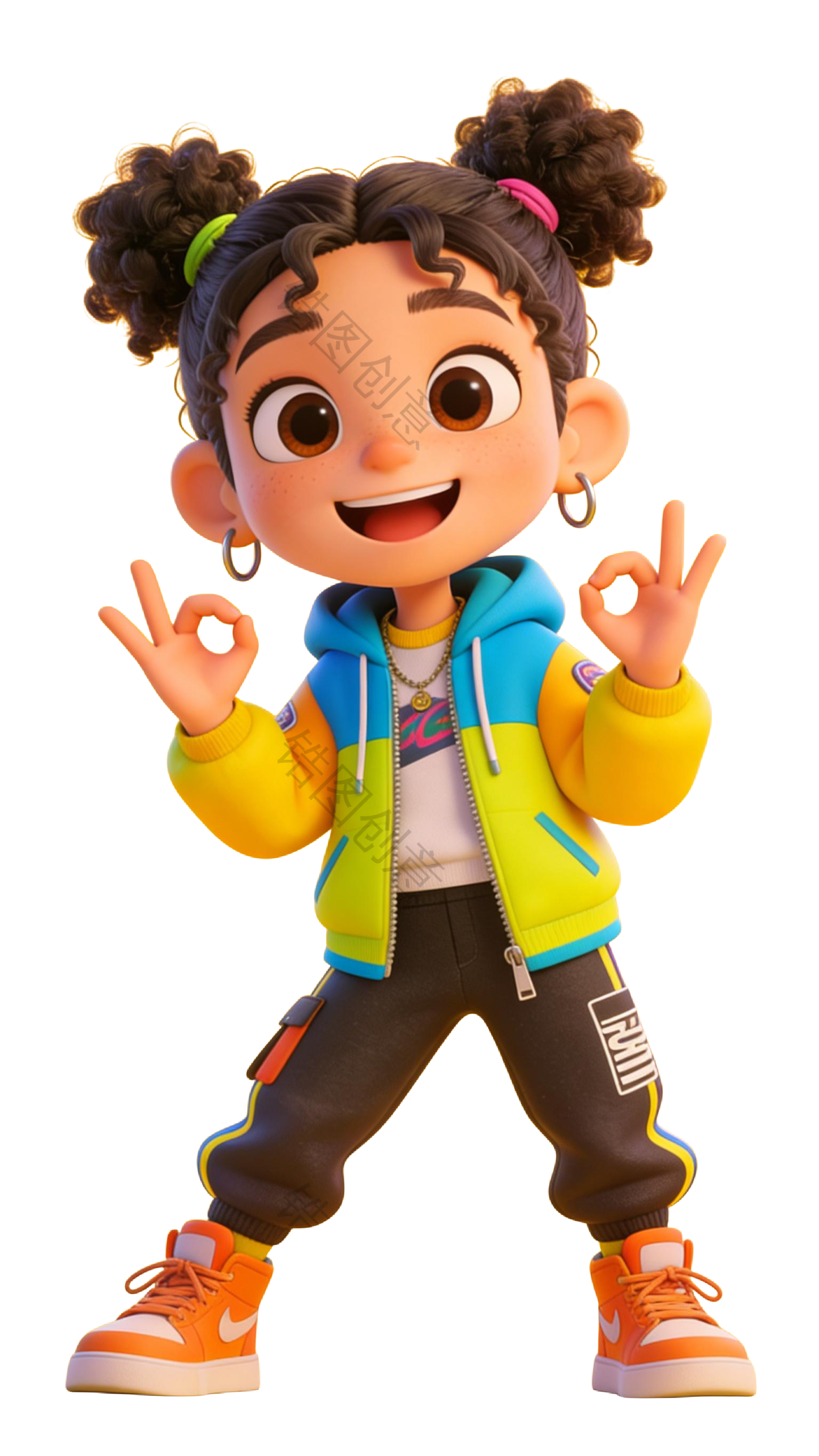 3D 卡通国外女生人物系列元素