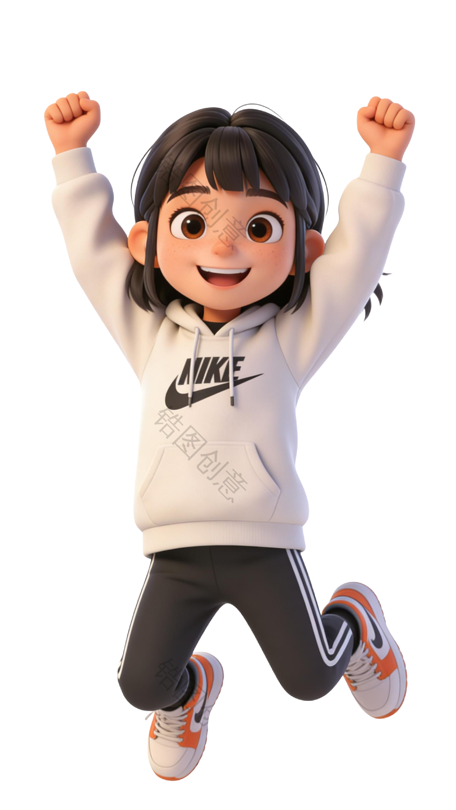 3D 卡通年轻女生人物系列元素