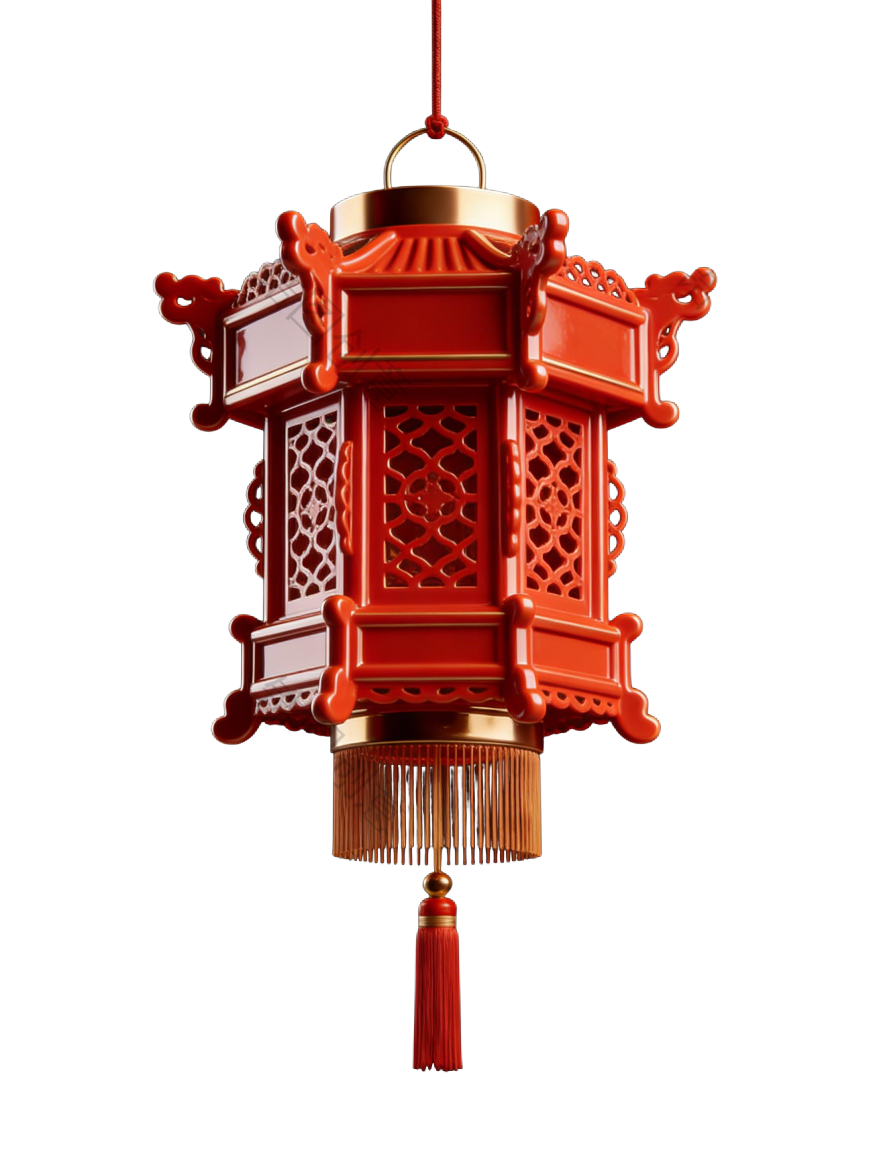 3d红色新年灯笼