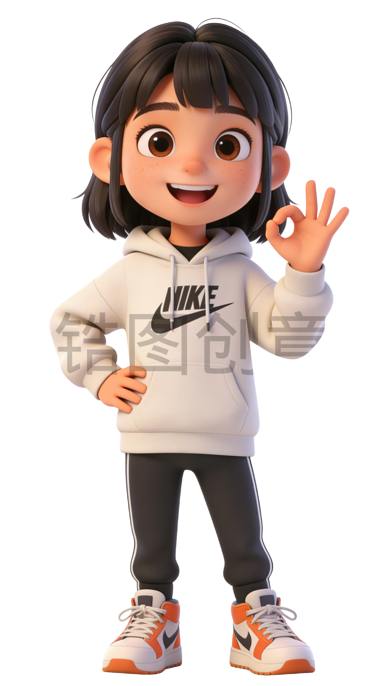 3D 卡通女生人物系列元素