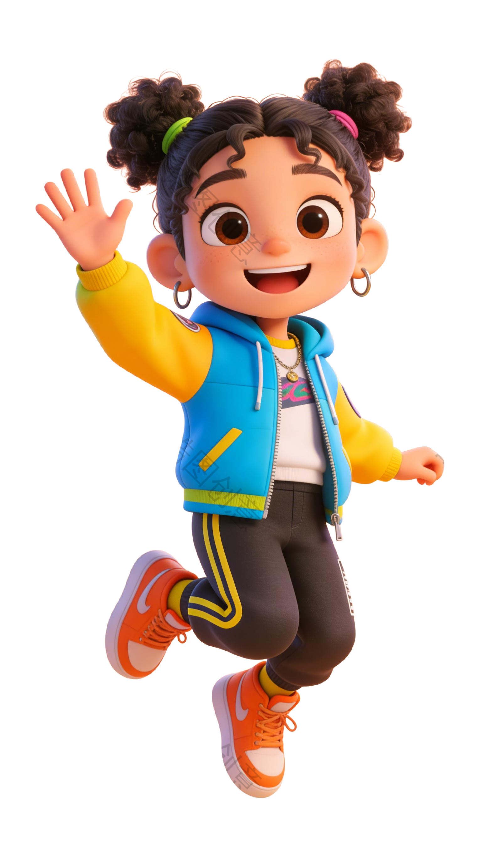 3D 卡通女生人物系列元素