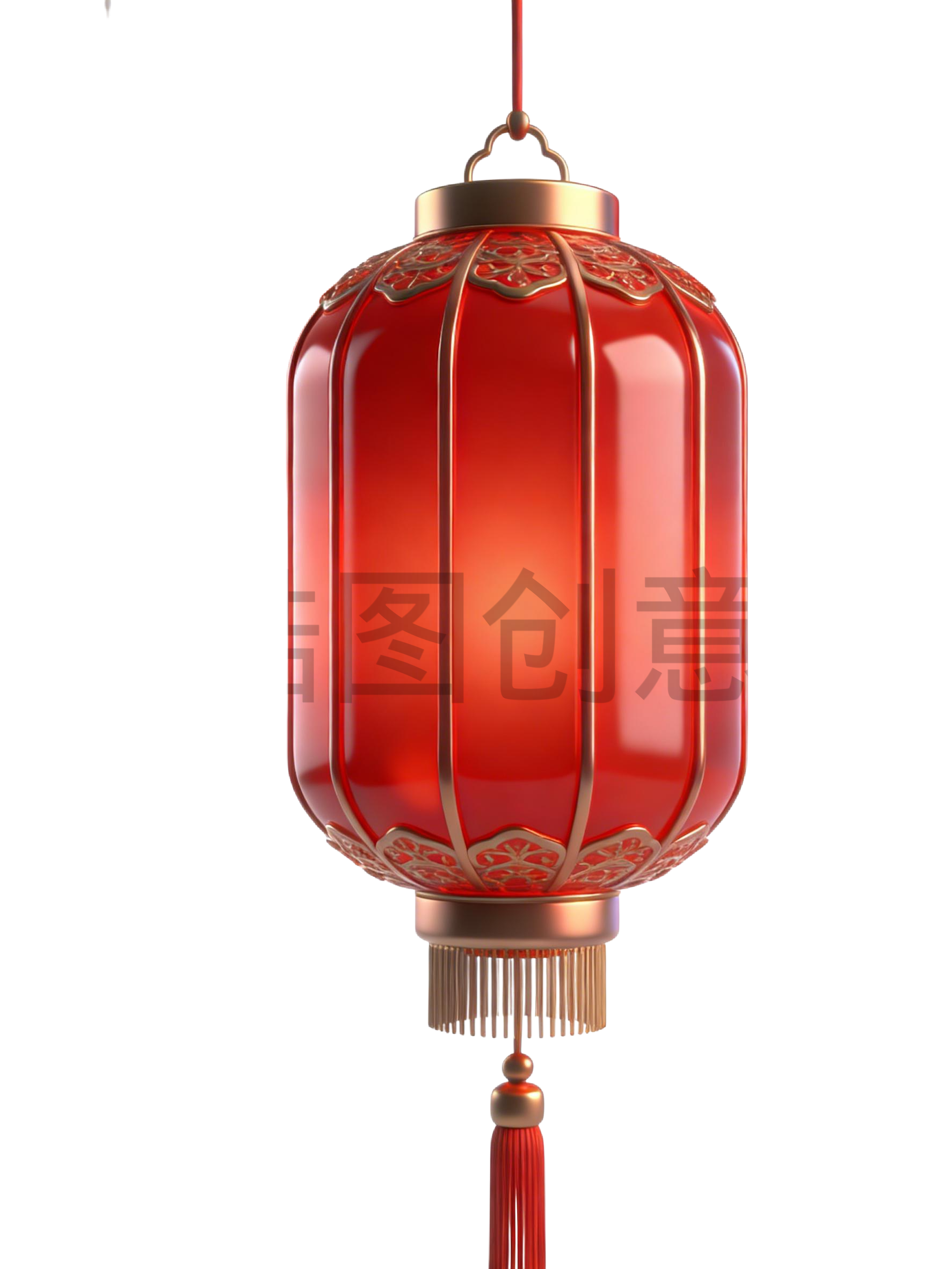 3d红色新年灯笼
