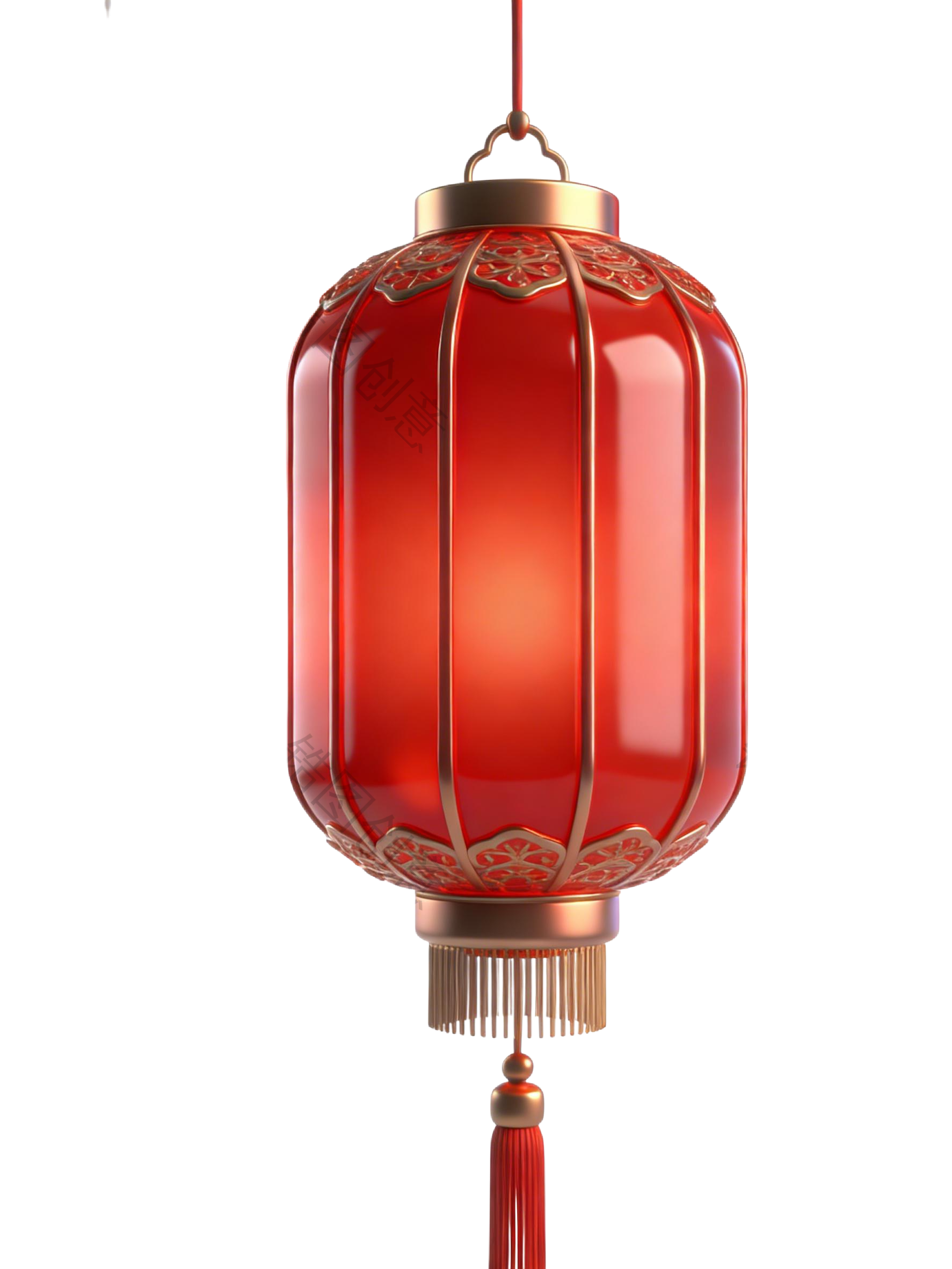 3d红色新年灯笼