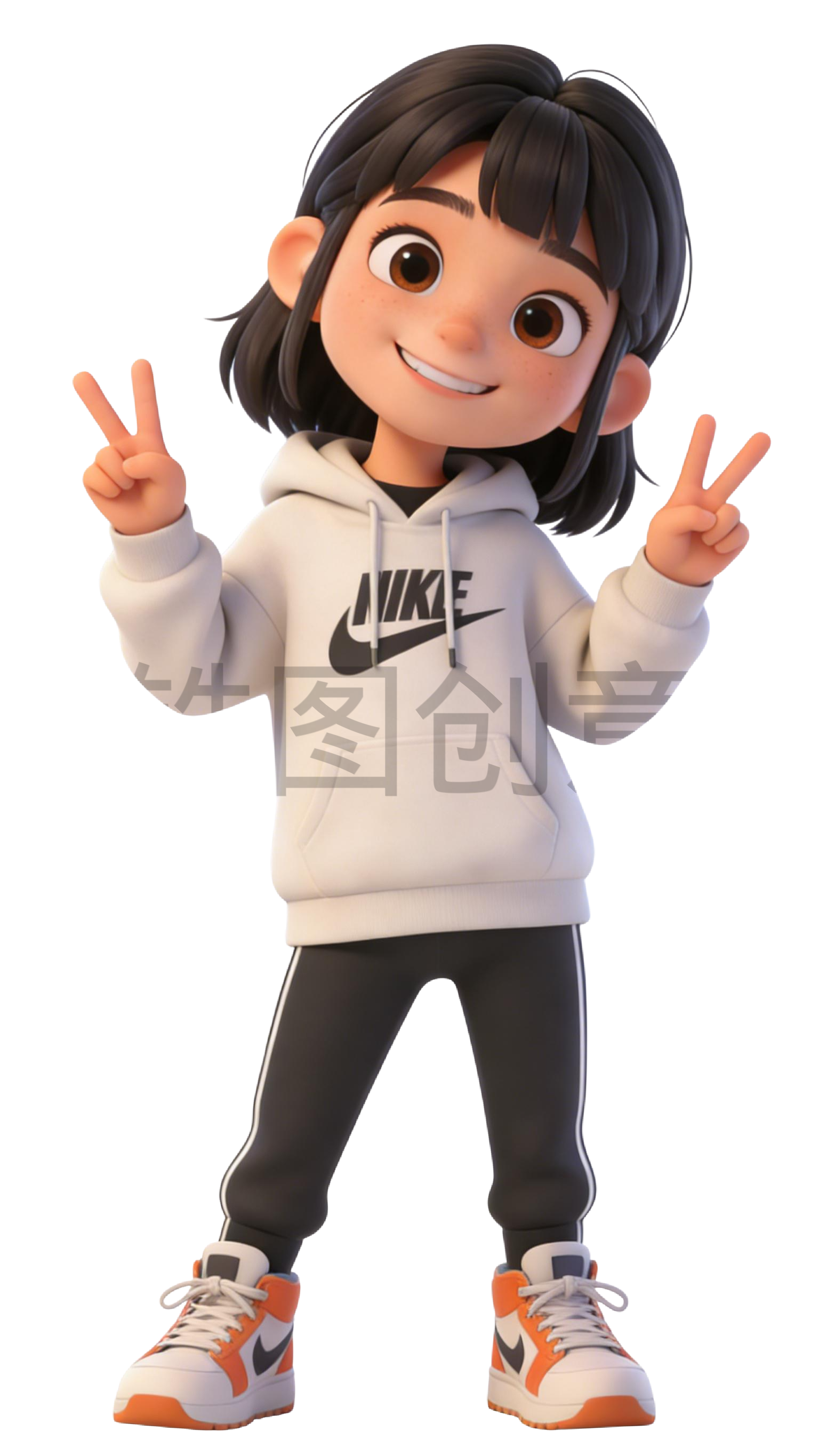 3D 卡通年轻女生人物系列元素