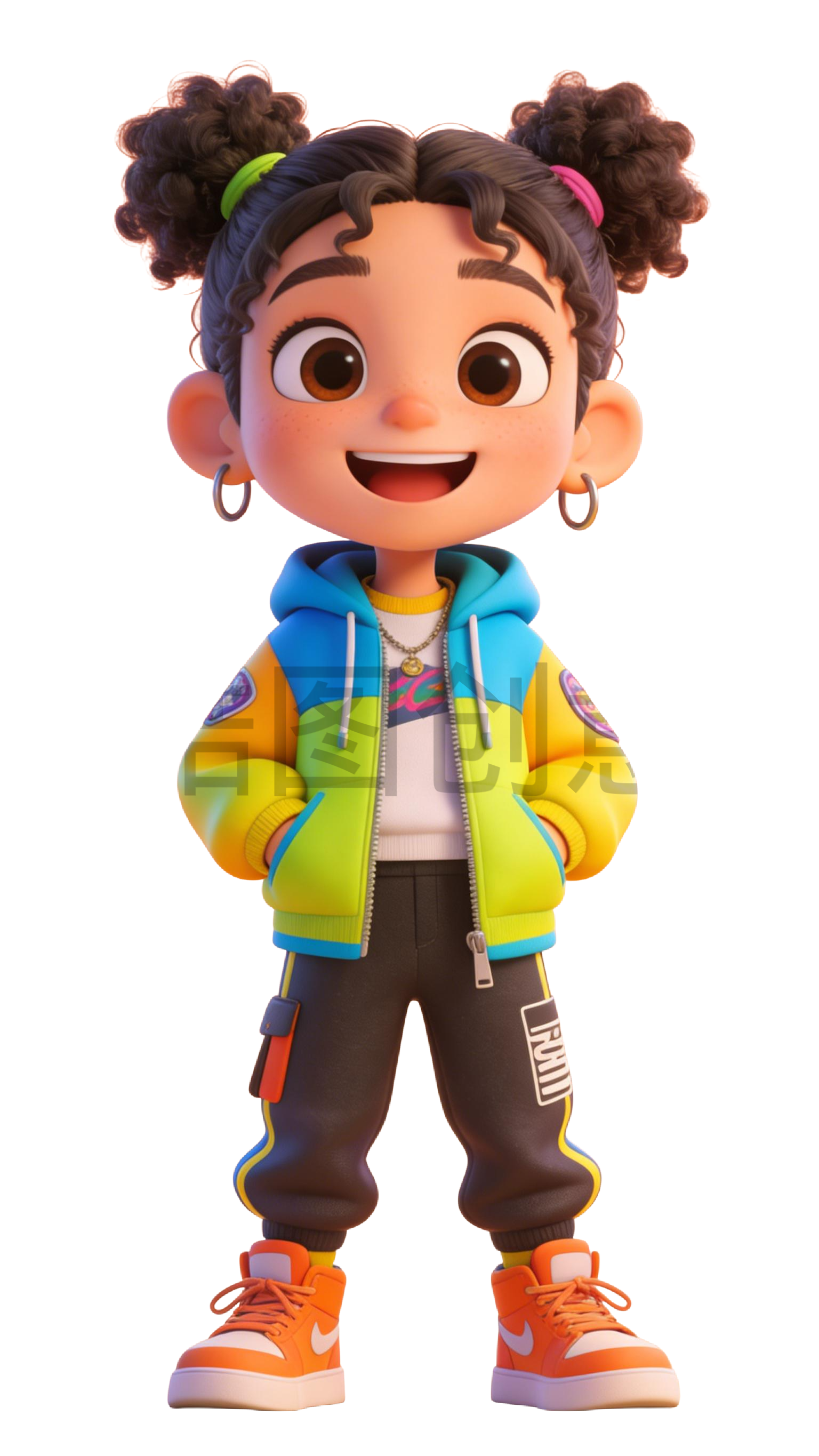 3D 卡通女生人物系列元素