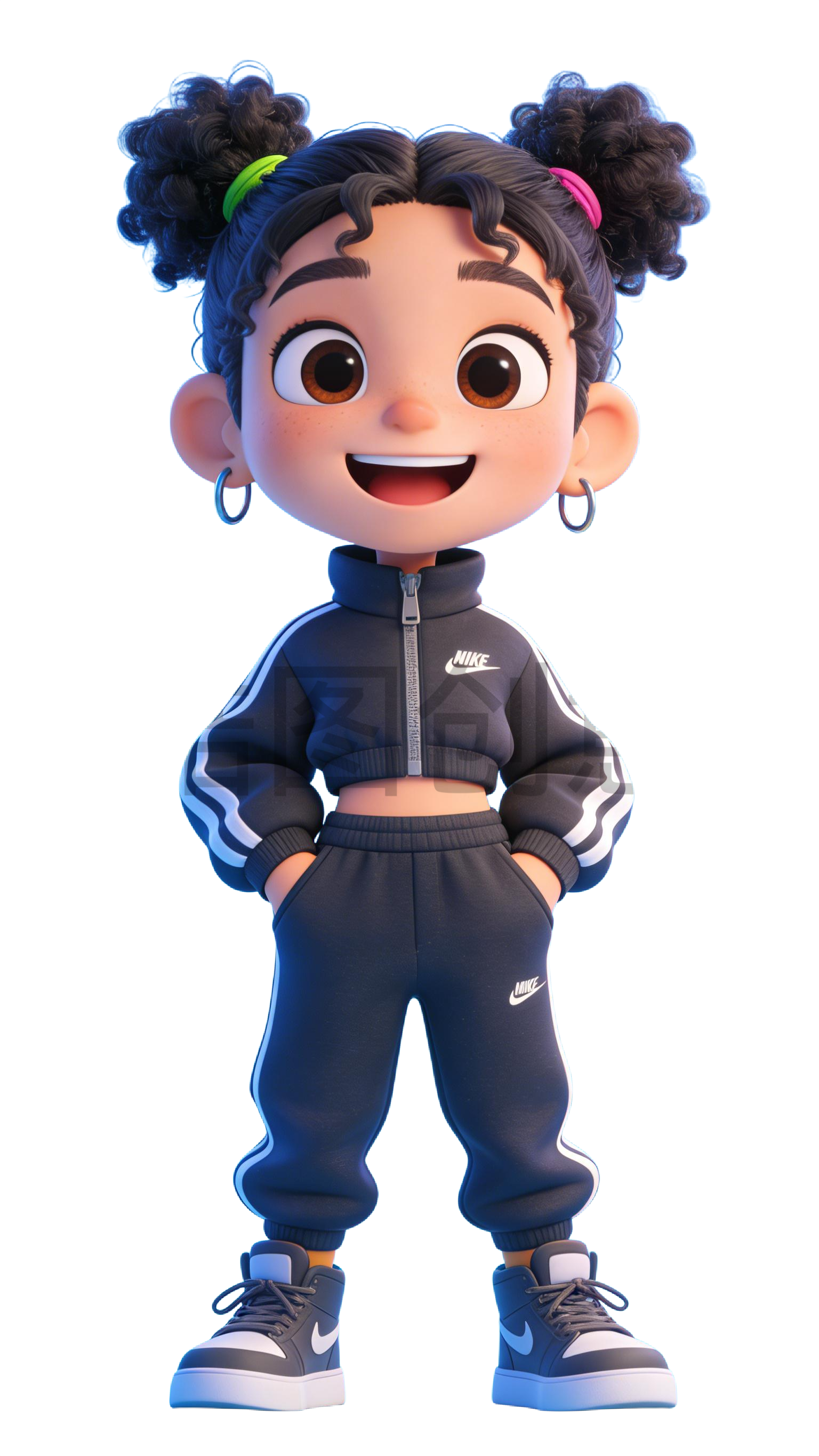 3D 卡通国外女生人物系列元素