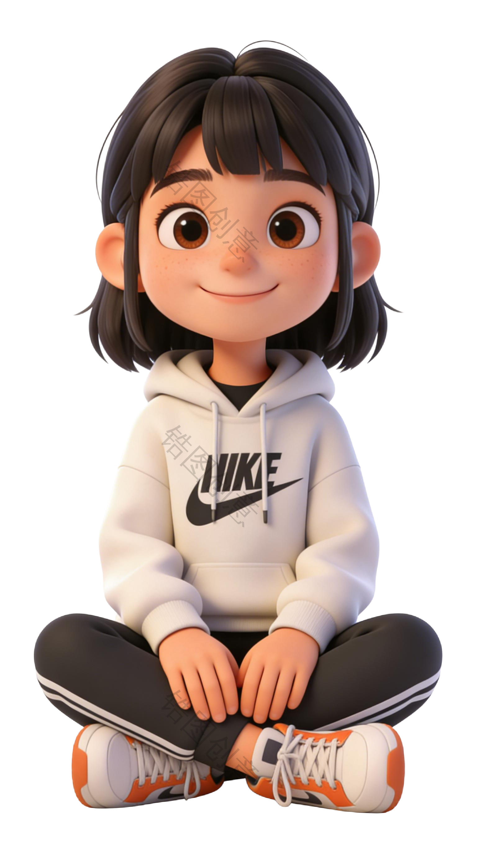 3D 卡通年轻女生人物系列元素