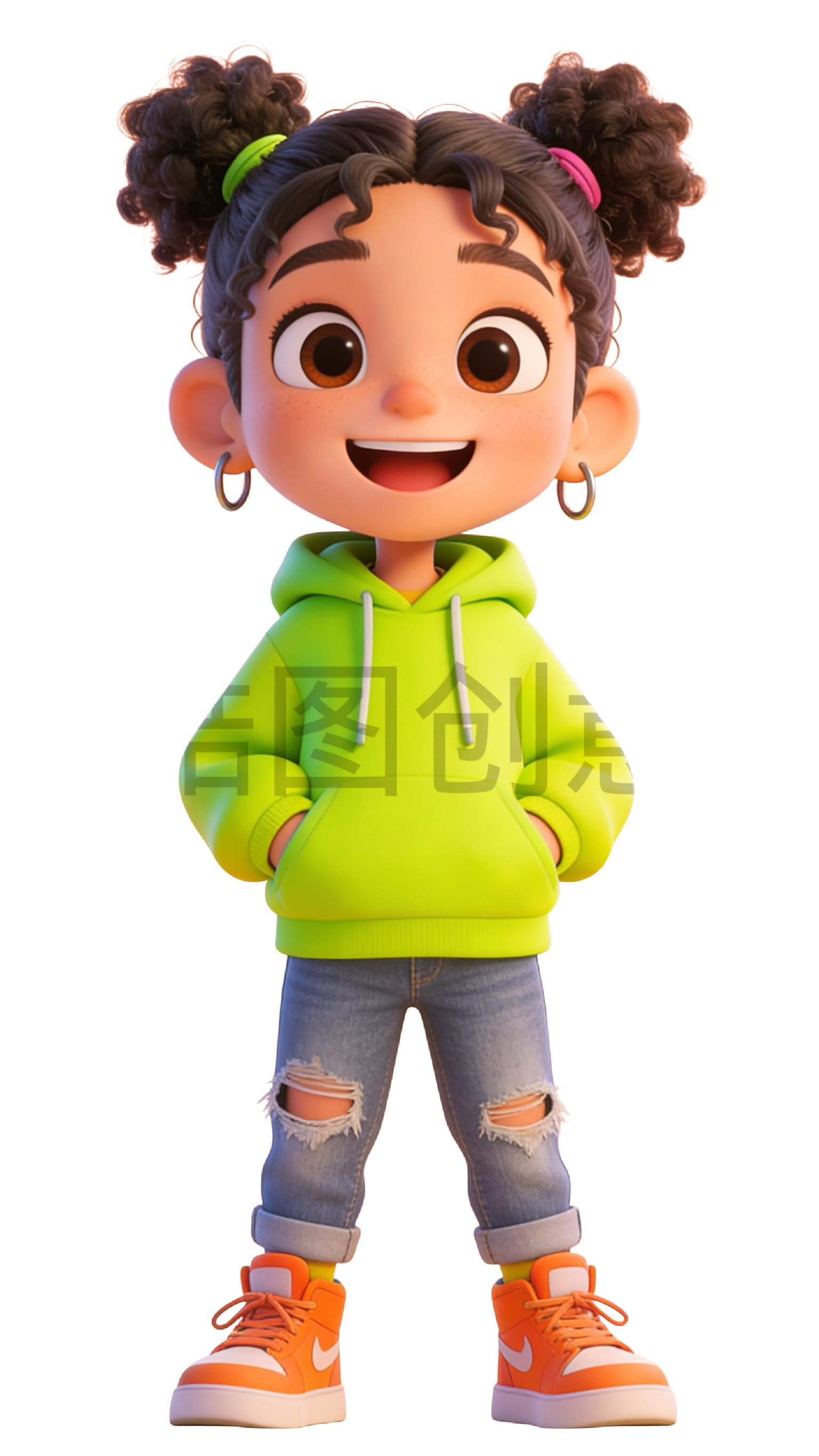 3D 卡通女生人物系列元素