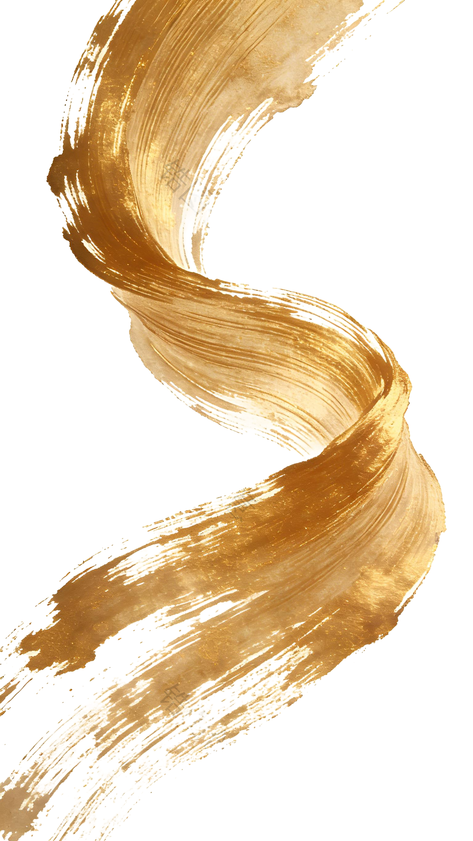 金色毛笔笔触笔画元素