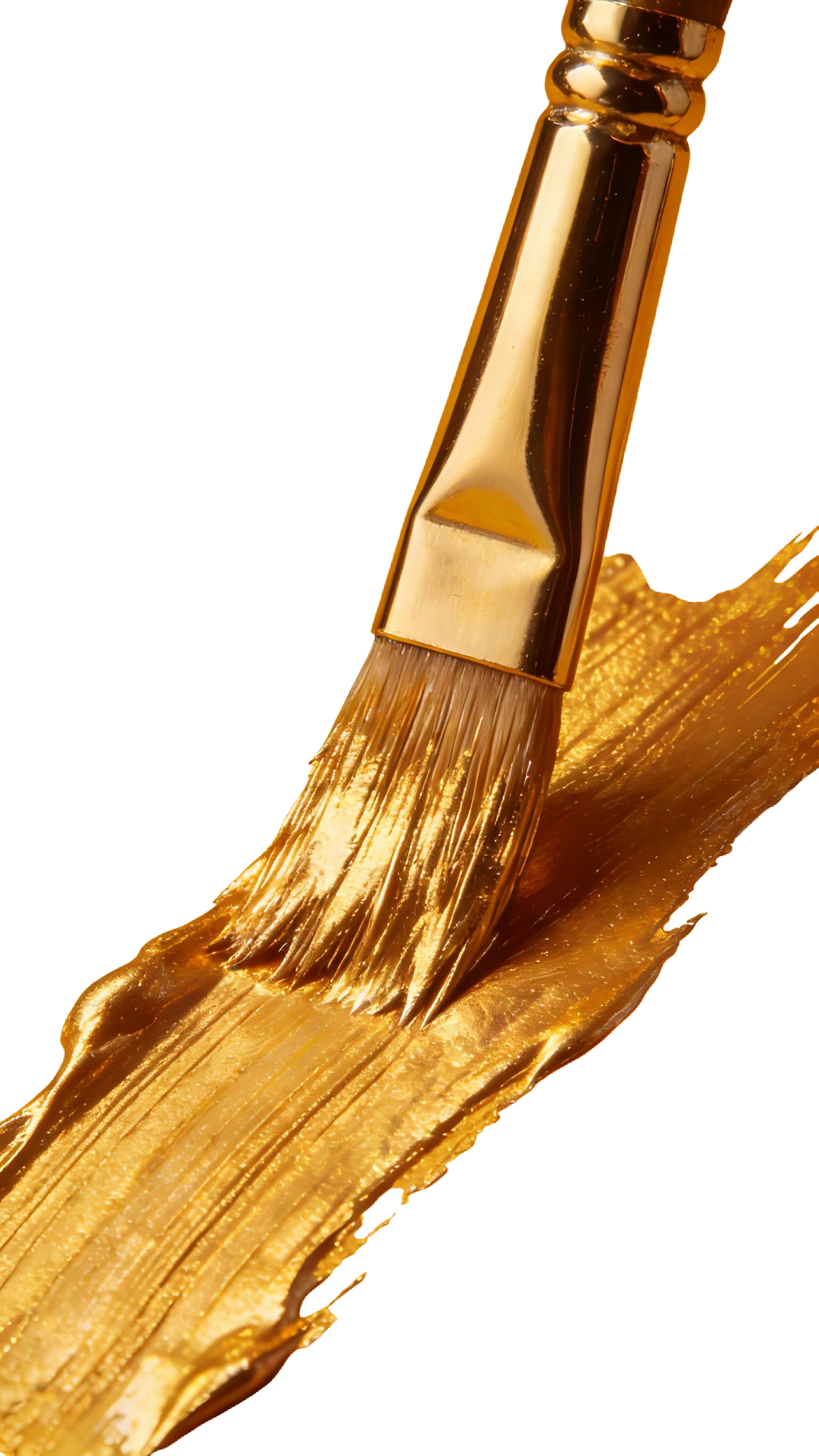 金色毛笔笔触元素