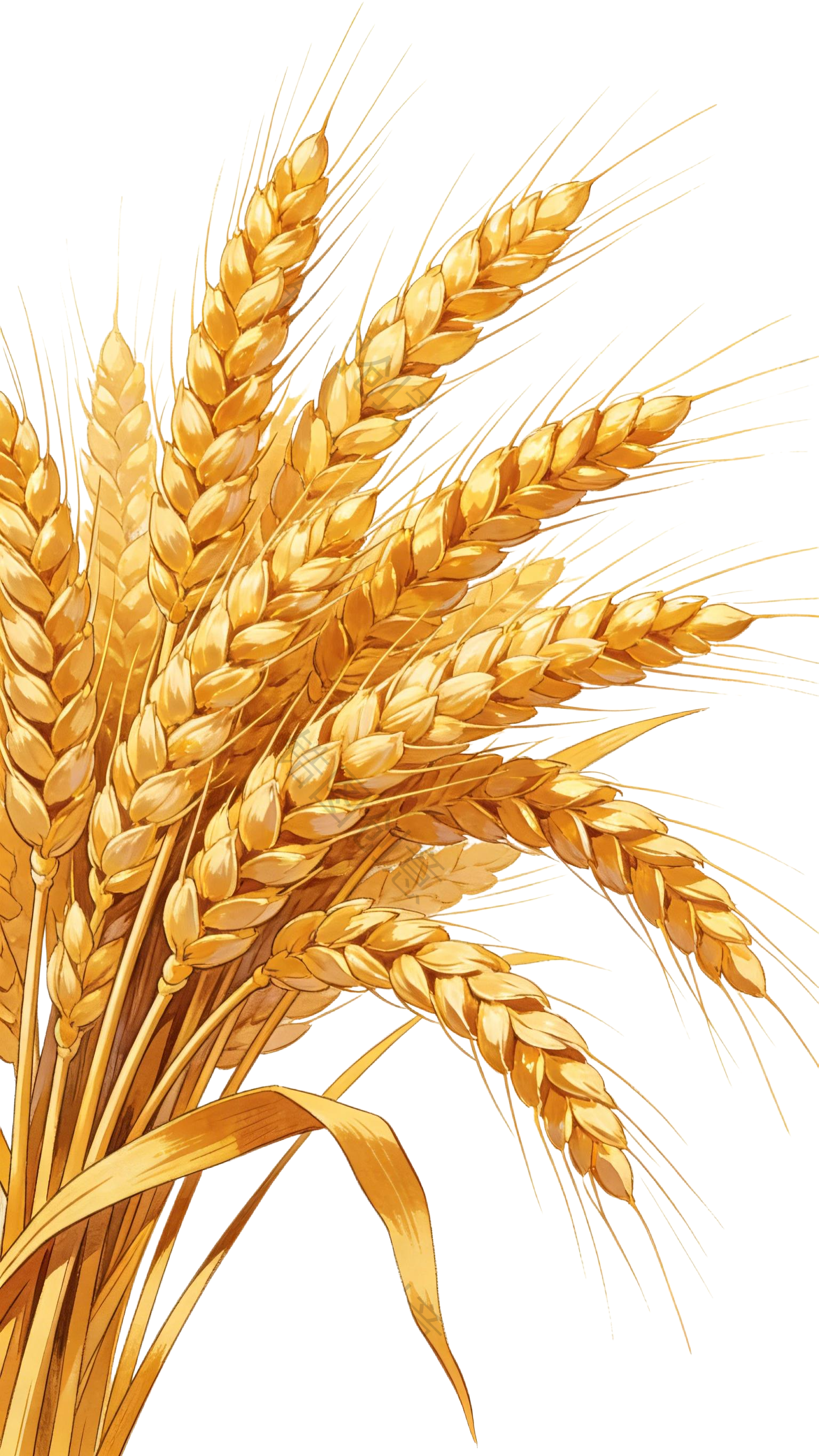 黄色成熟麦穗插画插画元素
