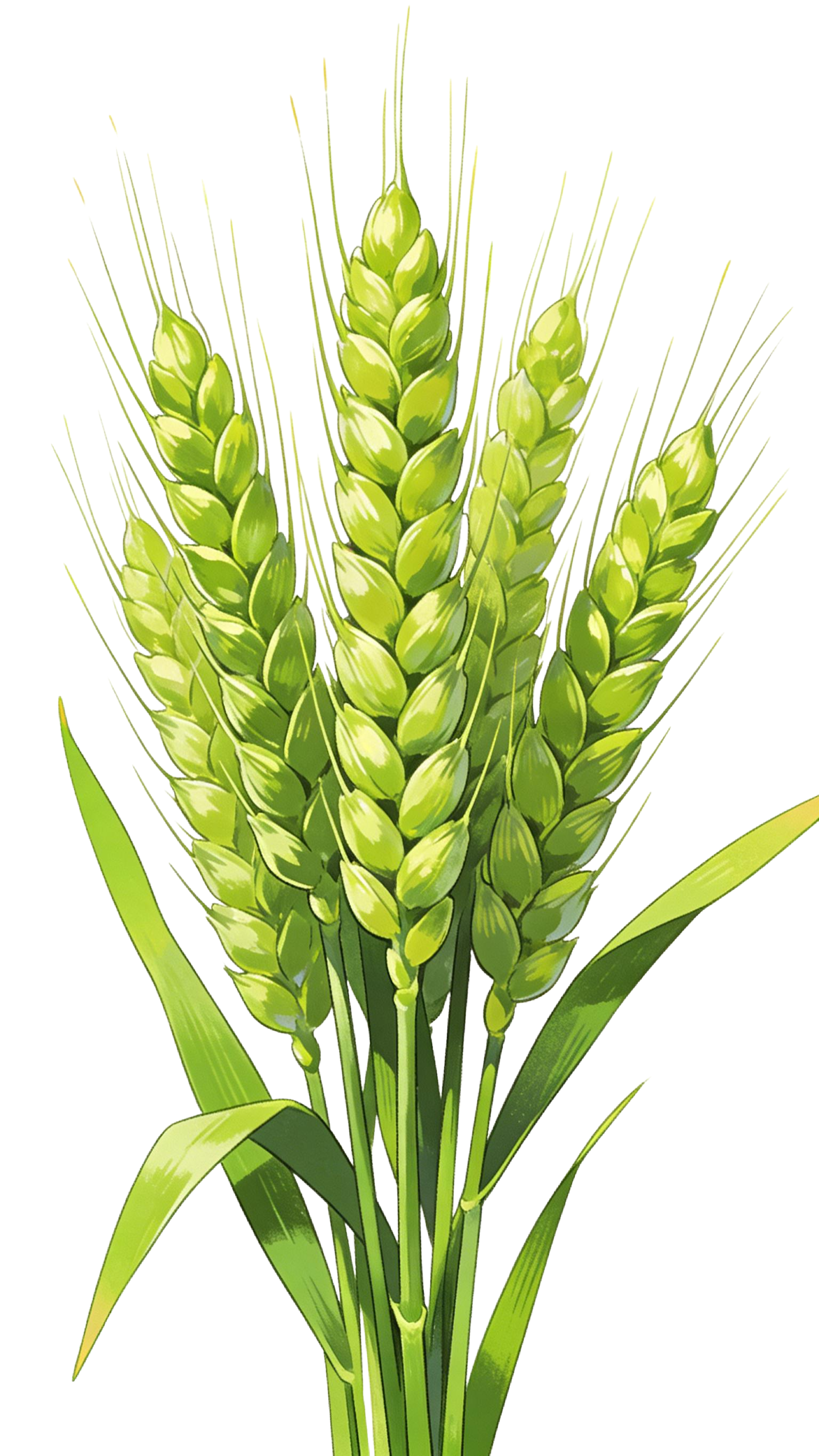 绿色麦穗插画元素