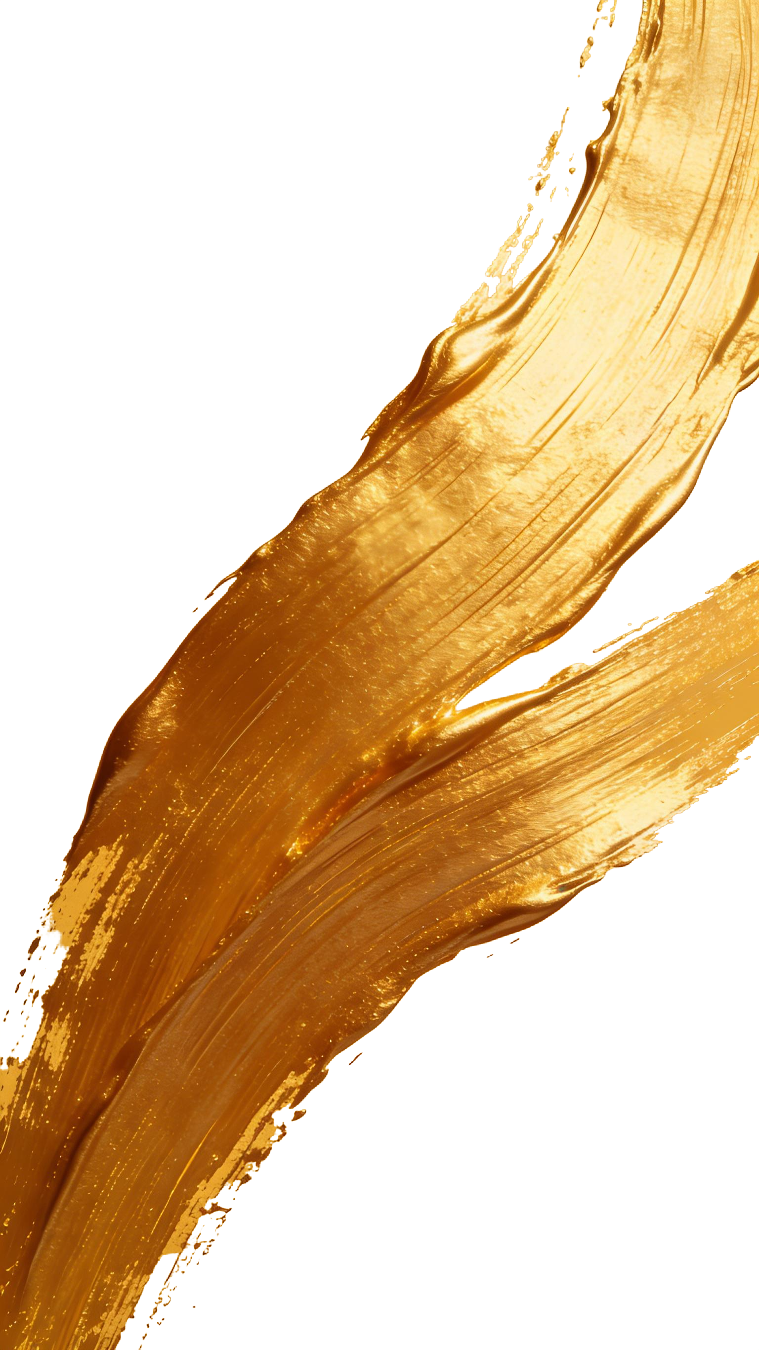 金色毛笔笔触元素