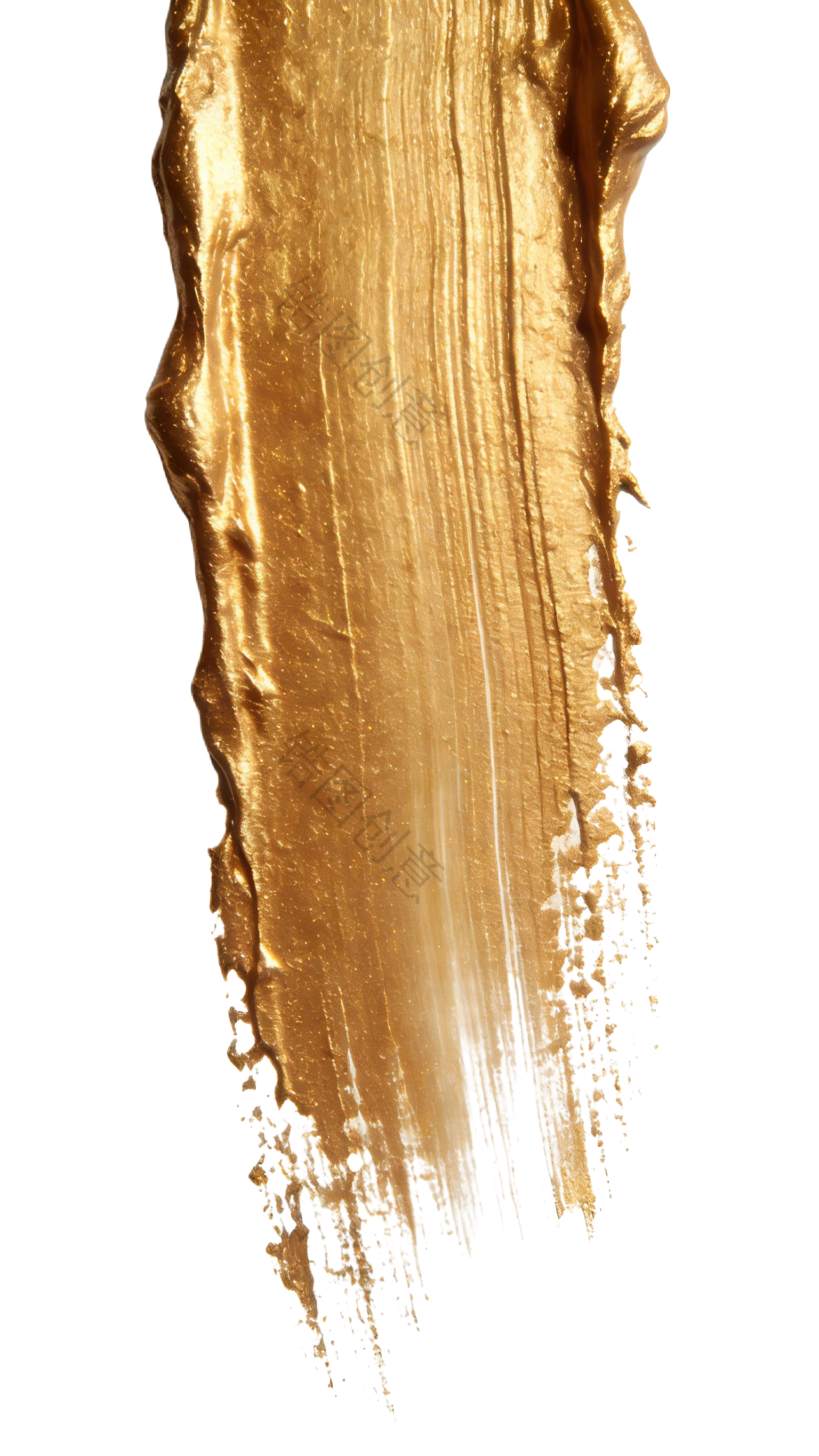 金色毛笔笔触笔画元素