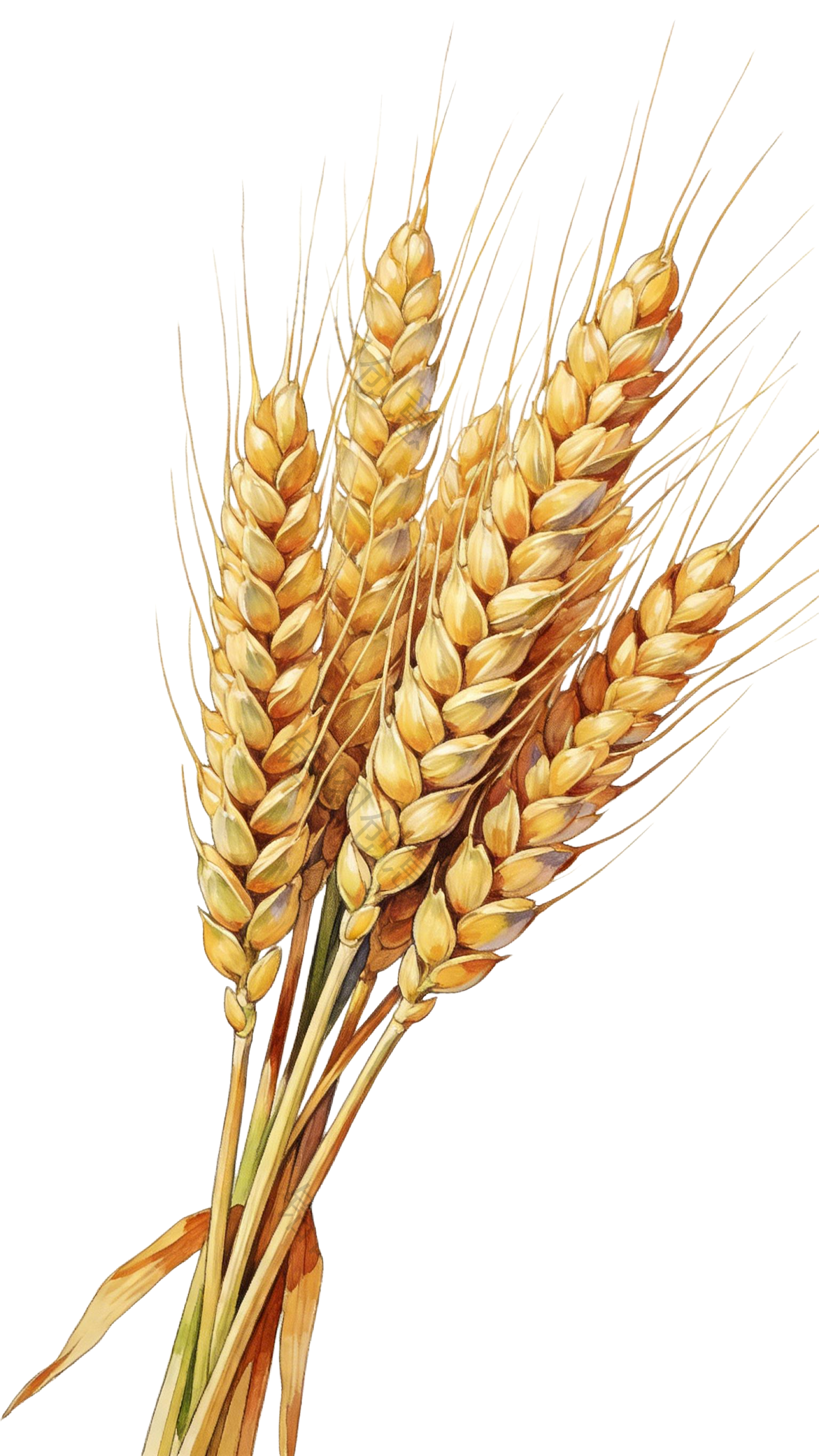 黄色成熟麦穗插画插画元素