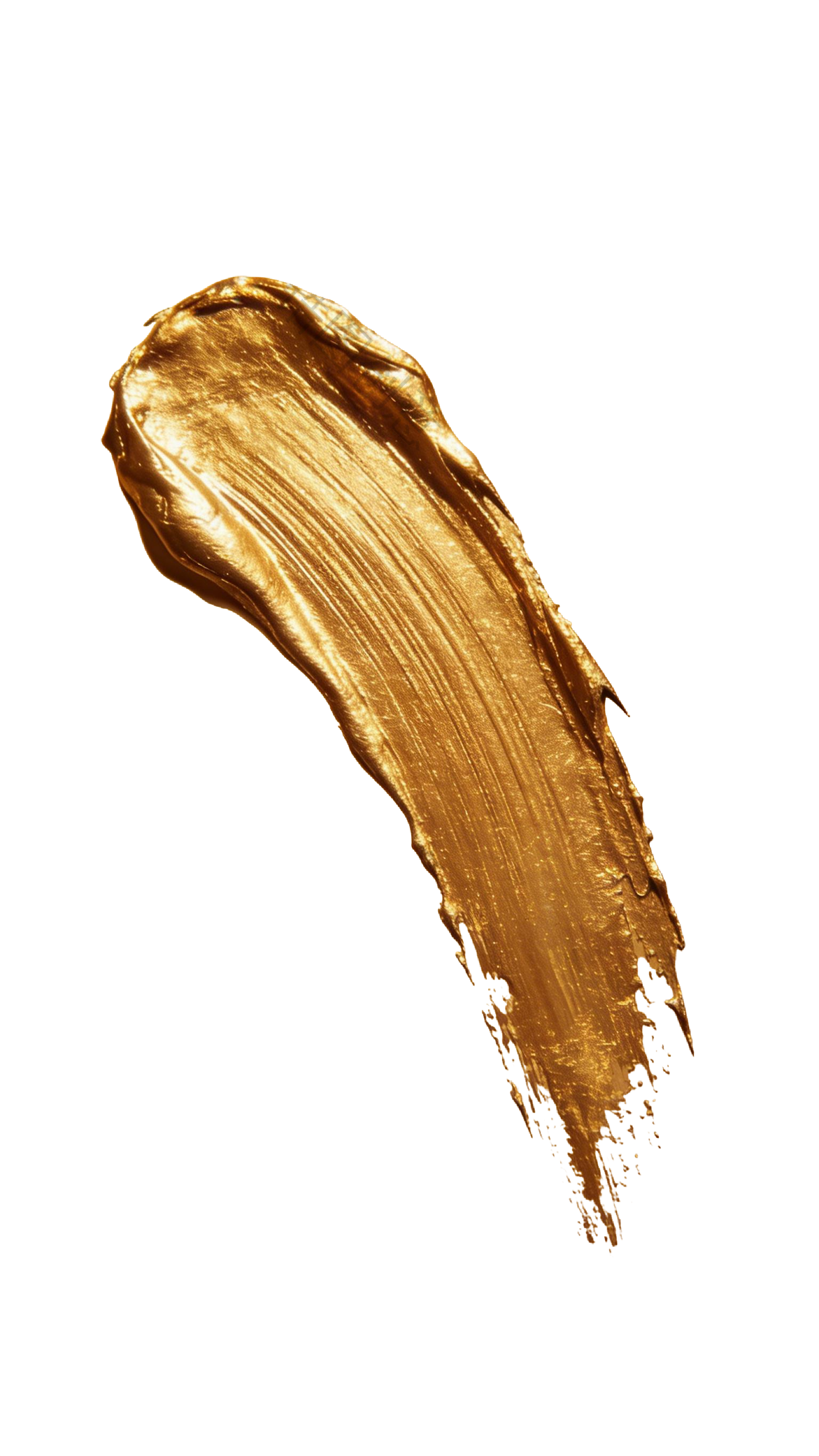 金色毛笔笔触元素