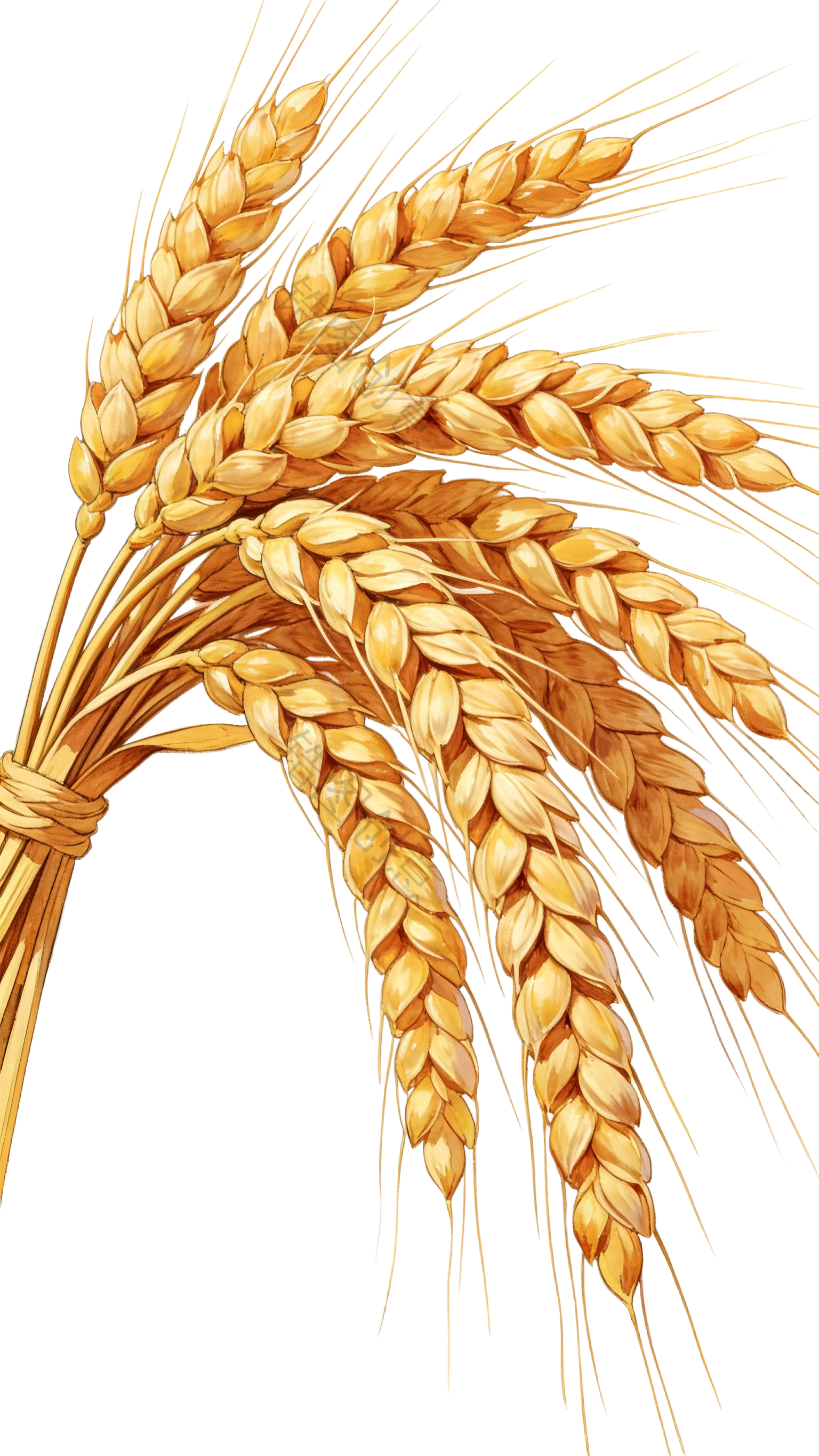 黄色成熟麦穗插画插画元素