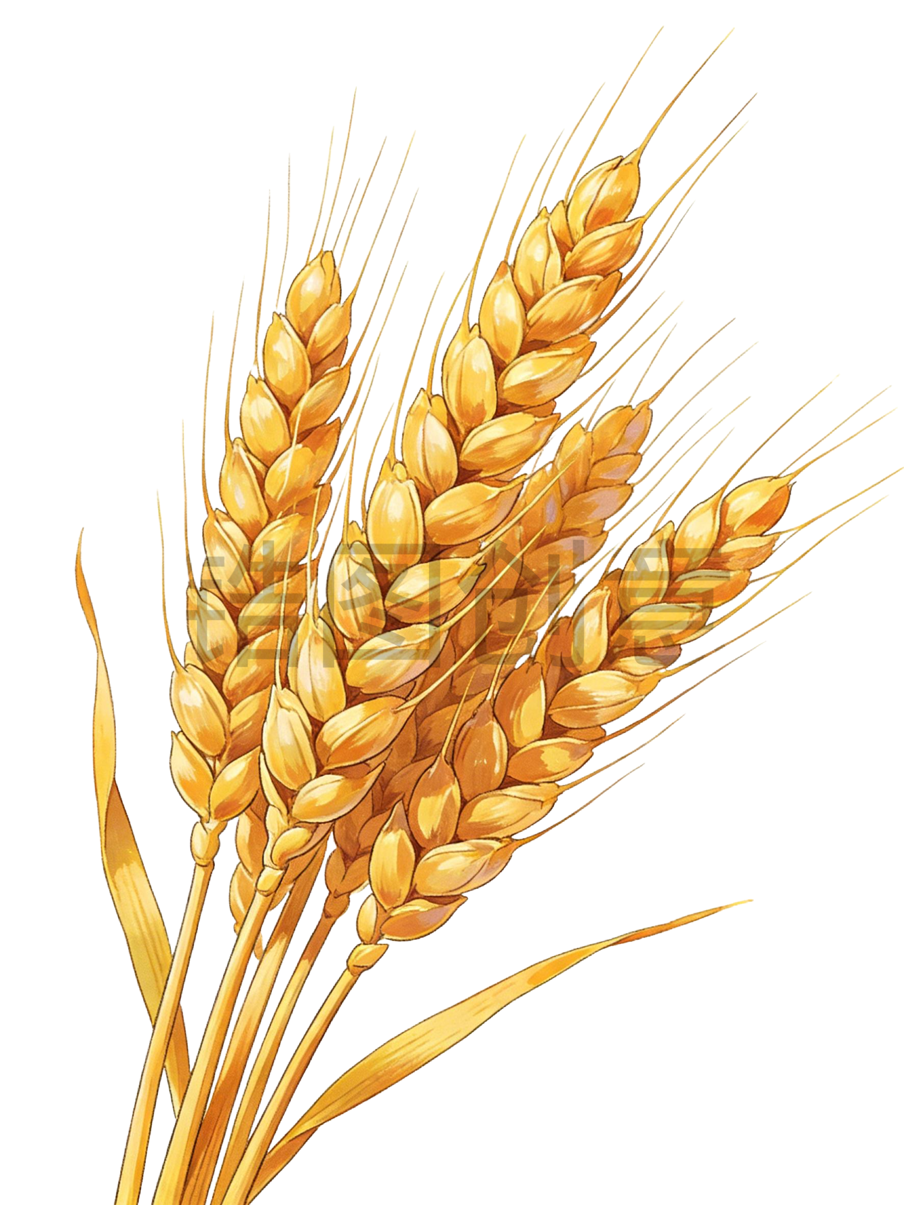 黄色成熟麦穗插画插画元素