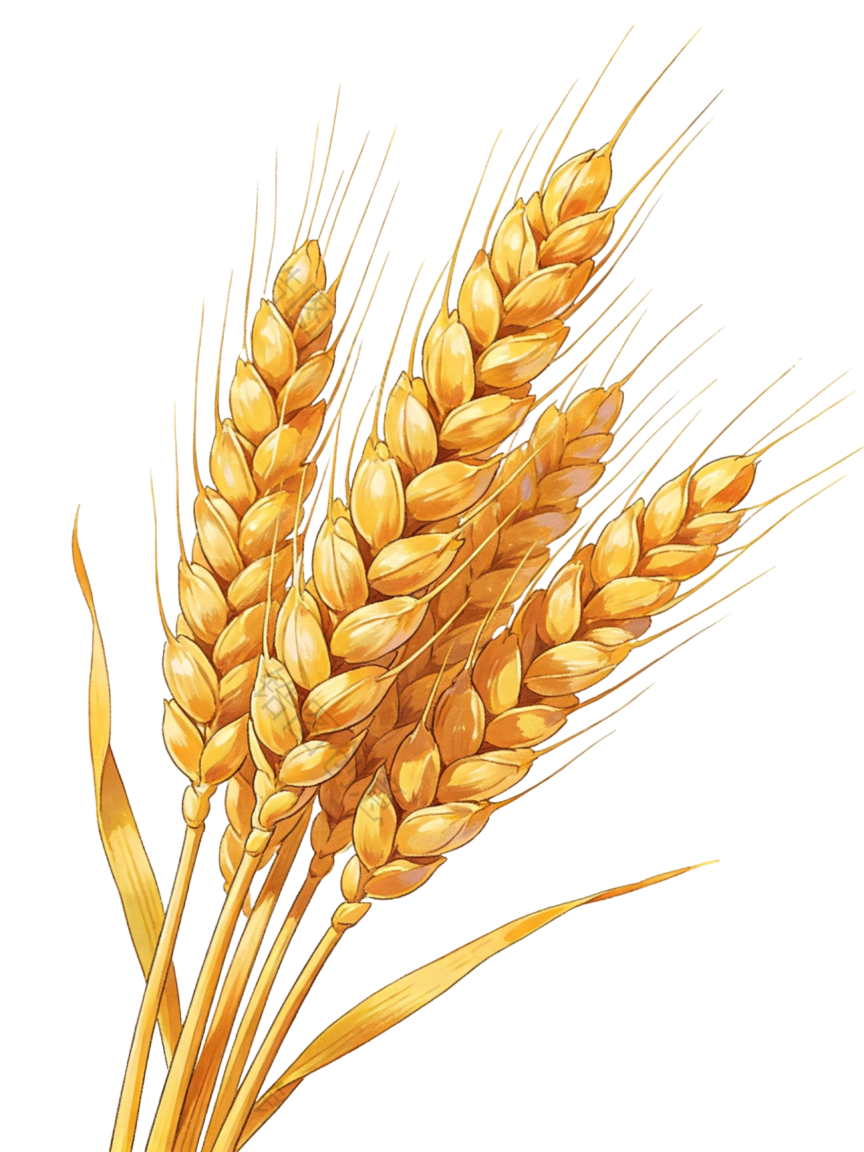 黄色成熟麦穗插画插画元素