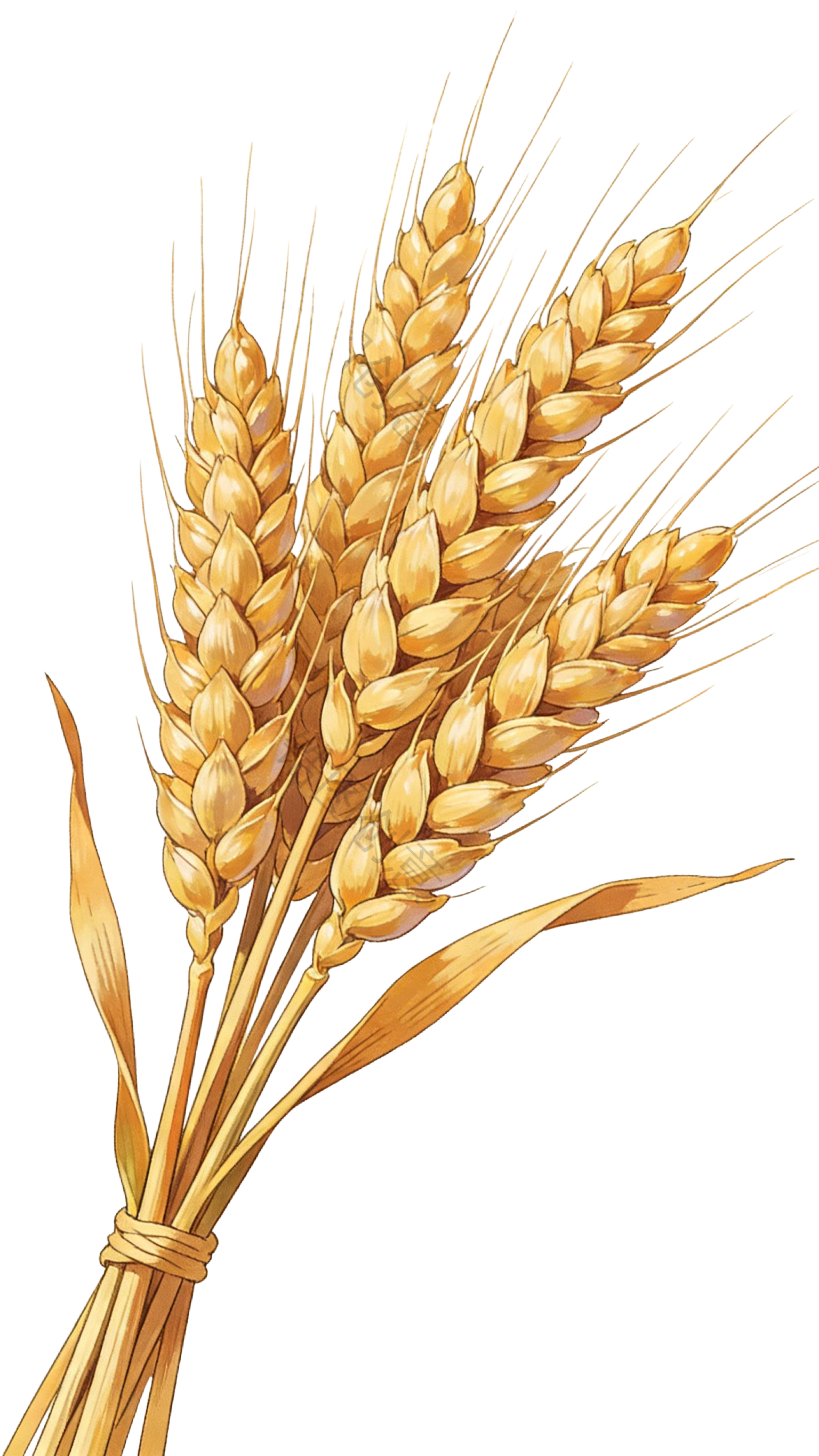 黄色成熟麦穗插画插画元素