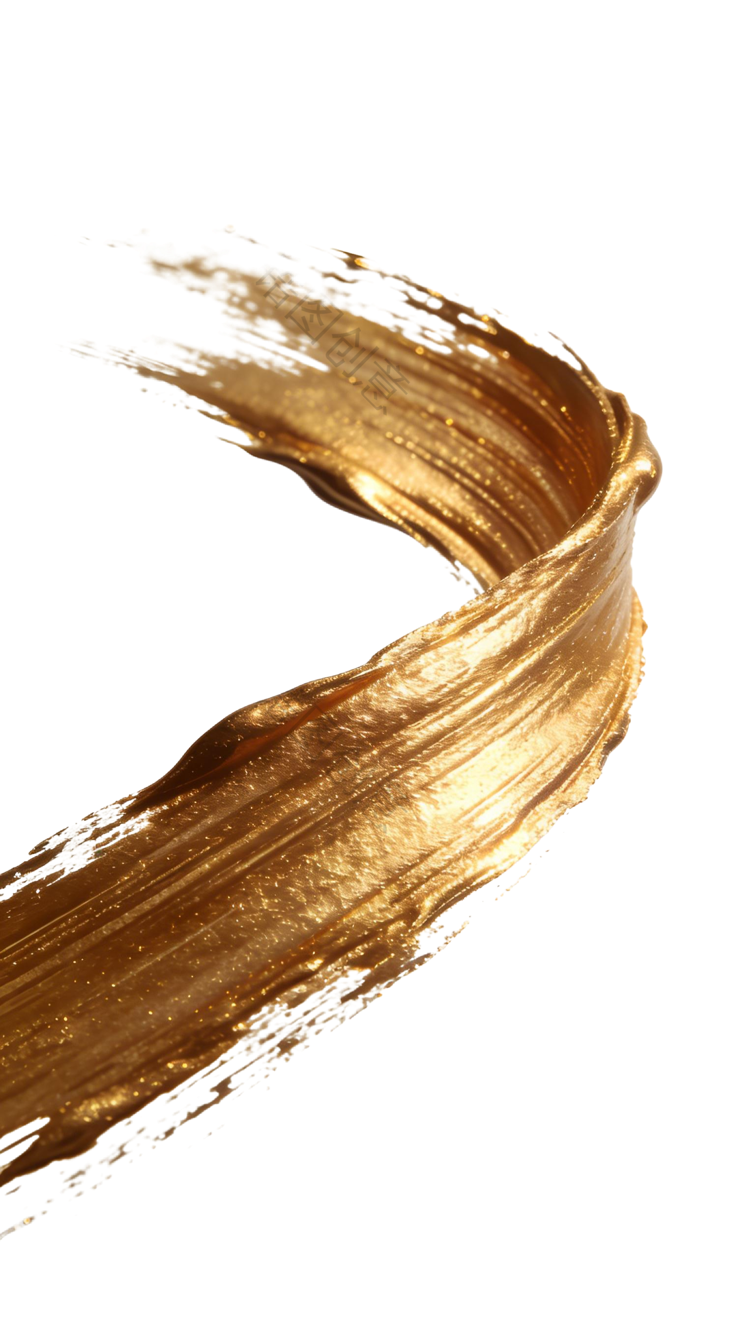 金色毛笔笔触元素