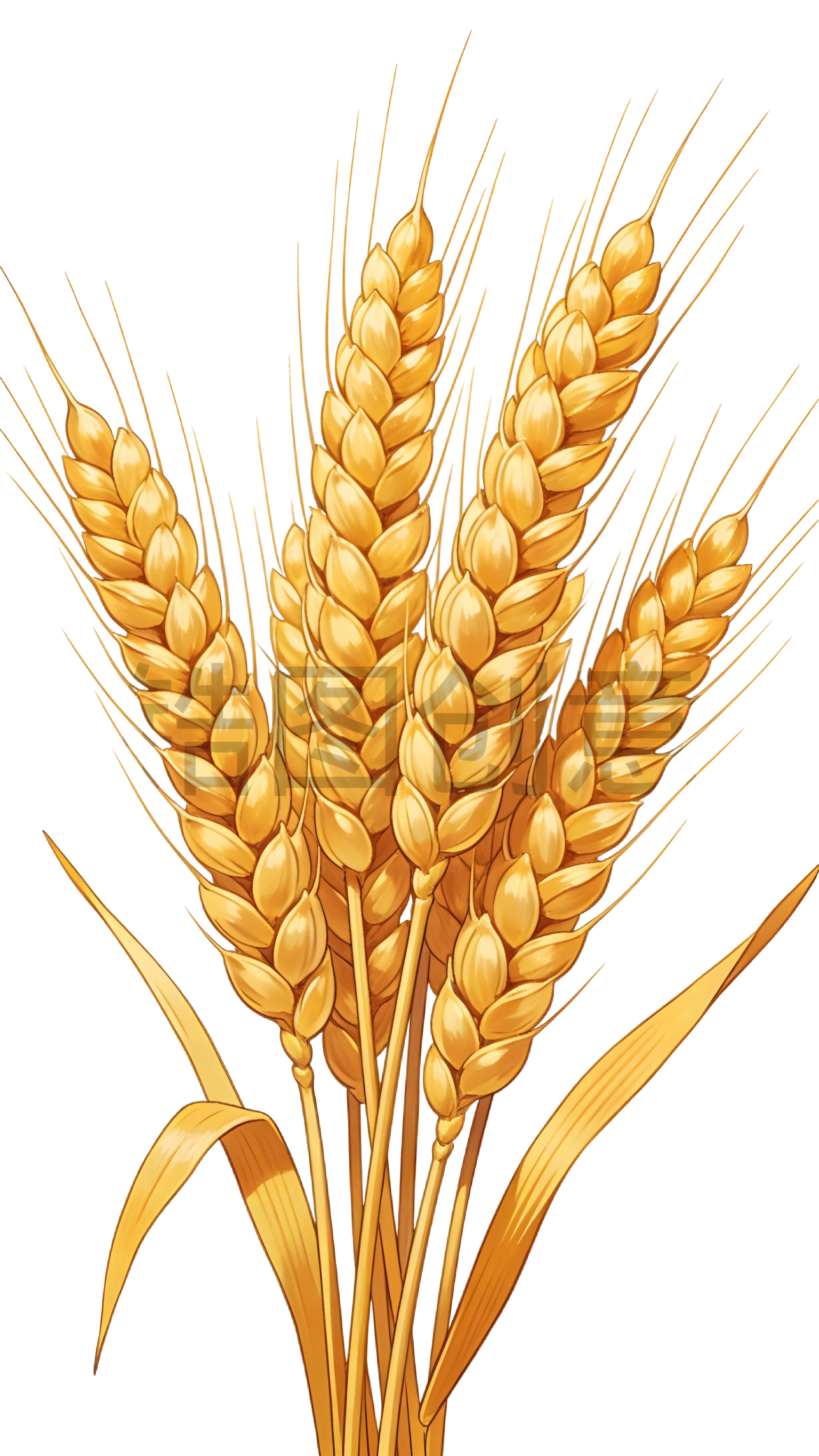 黄色成熟麦穗插画插画元素